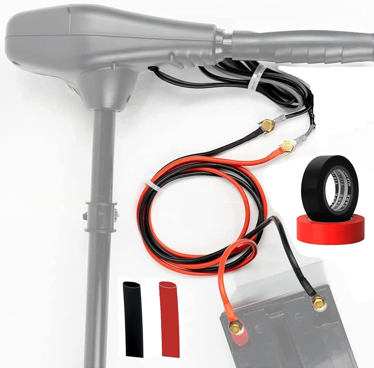 Trolling Motor Battery Cable Extension Kit 8AWG Cable Extension 50Amp with Termi