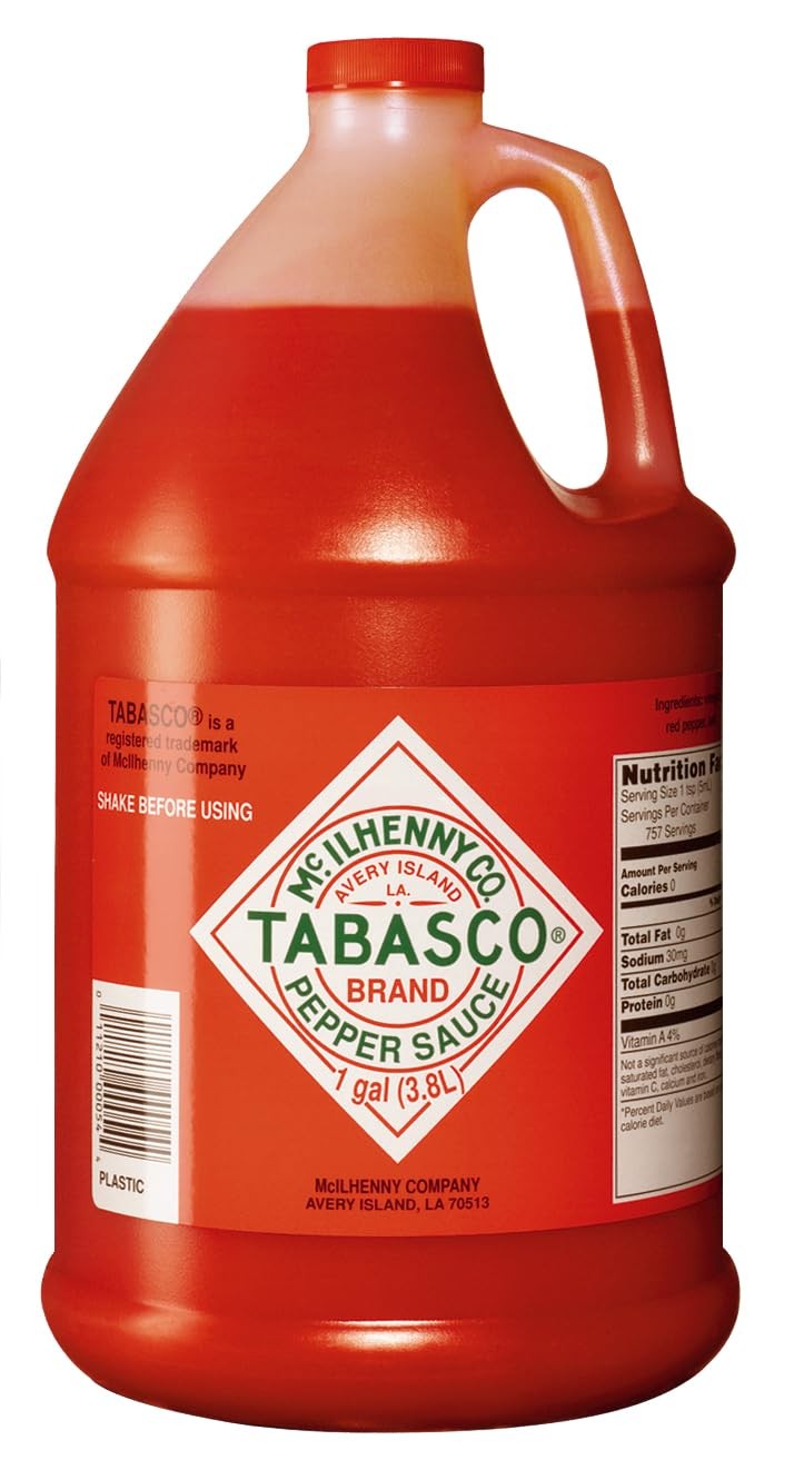 Tabasco Brand Original Red Pepper Hot Sauce Medium Heat Bulk Plastic Jug Three Tabasco Brand Original Red Pepper Hot Sauce Medium Heat Bulk Plastic Jug Three