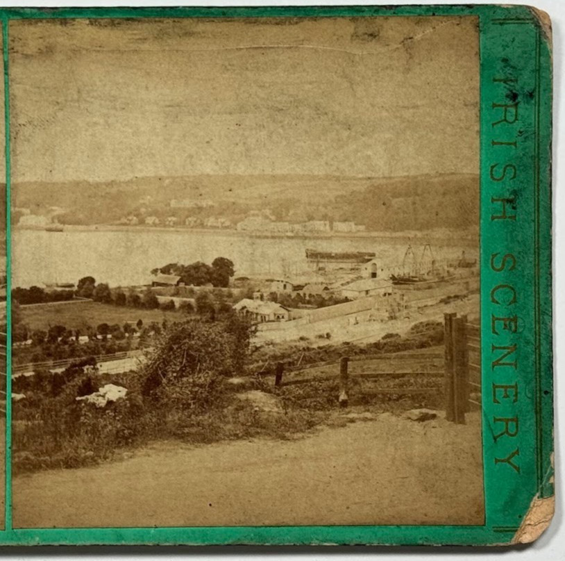 Queenstown Harbour and Monkstown Ferry - Historical Architecture Stereoview Card