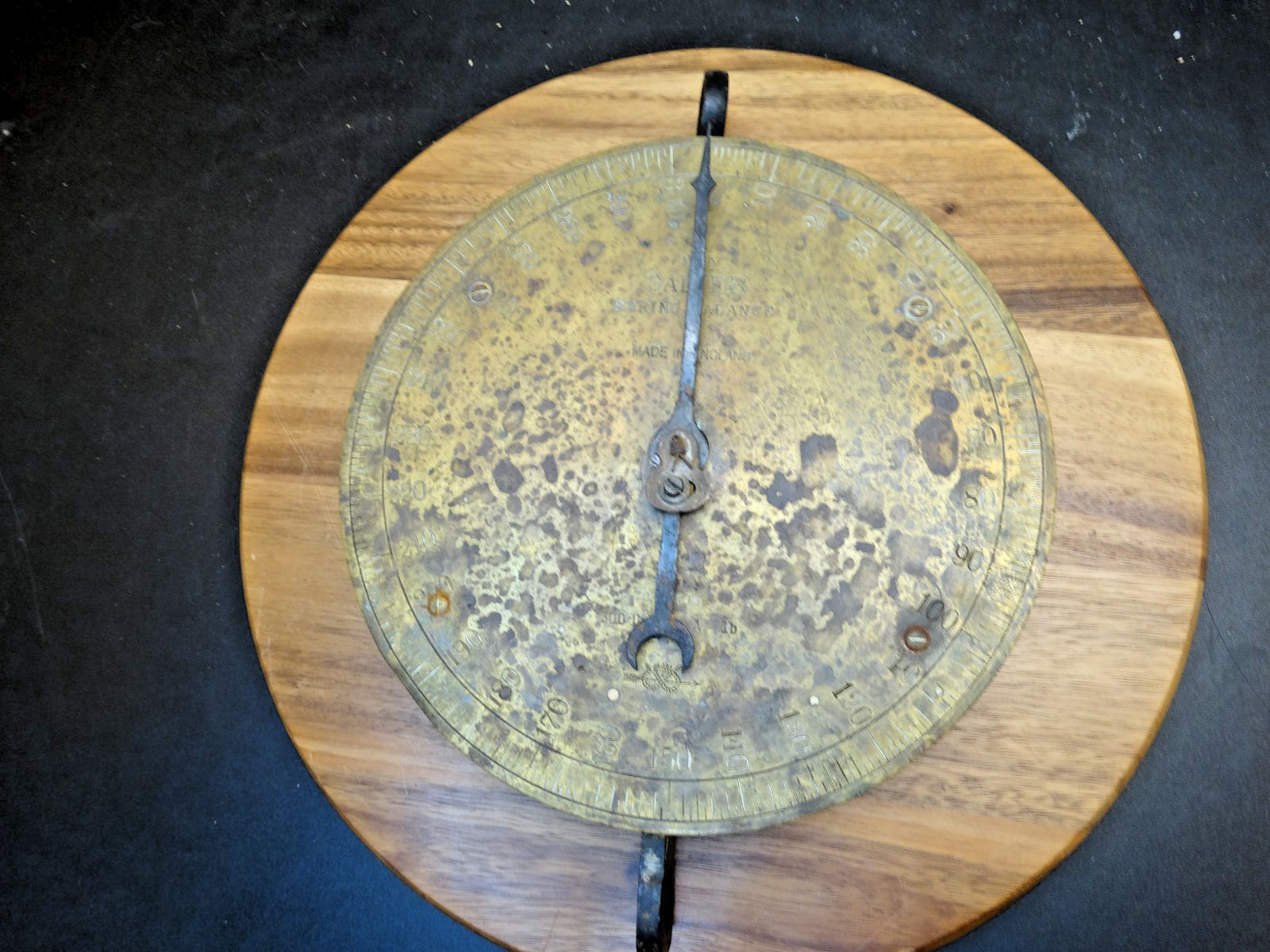 Antique Brass Salter Spring Balance Slaughterhouse #85 Made England 300 lbs.