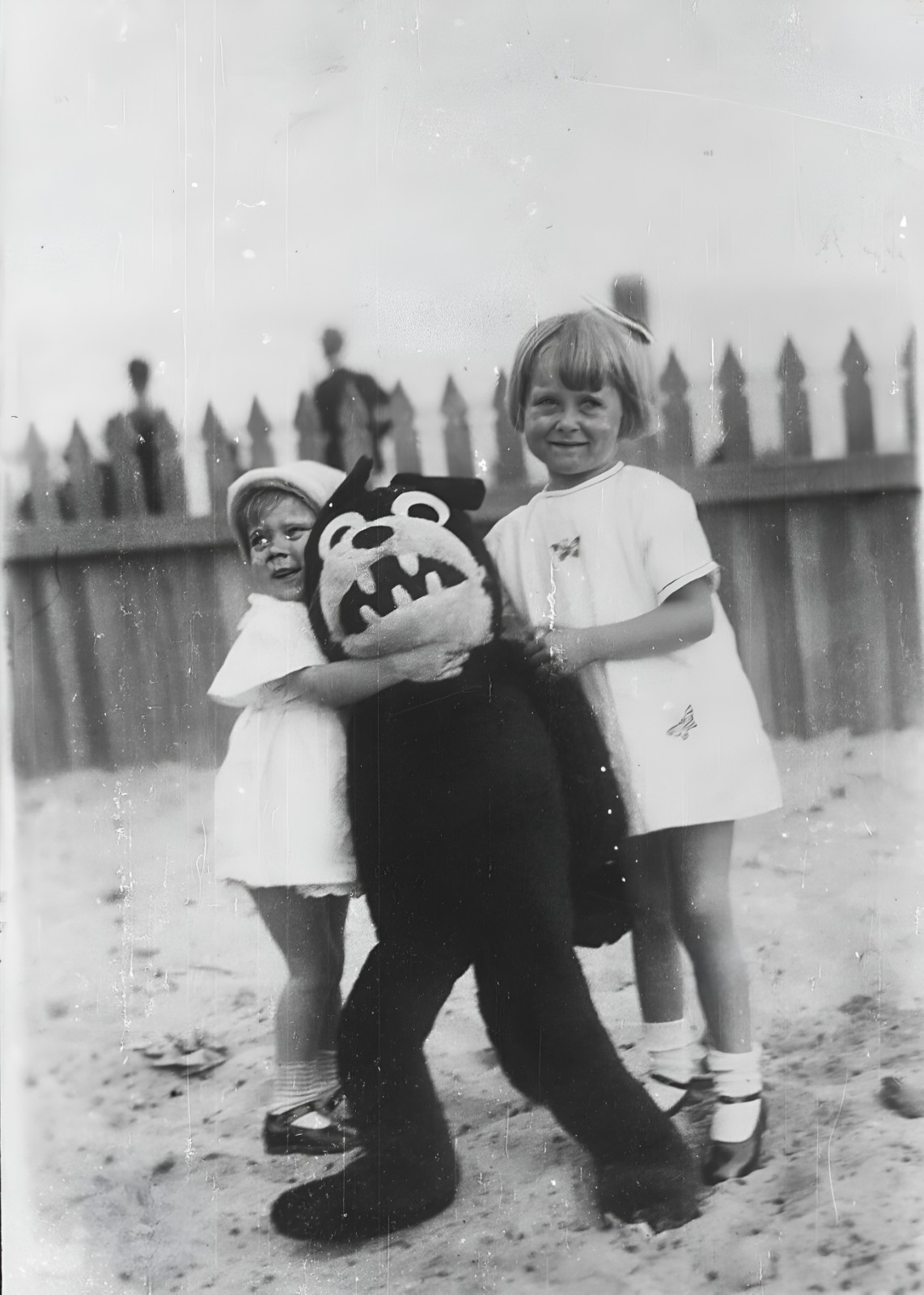 Two Girls with a FELIX THE CAT Stuffed Toy - 1926 Image - 5 x 7 in Print
