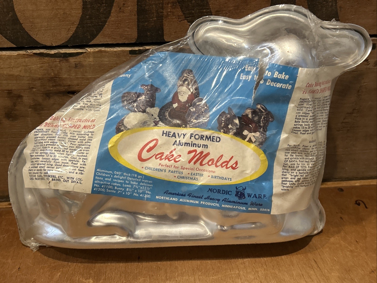 Vintage 2 Pc Nordicware Aluminum 3D Lamb Sheep Cake Pan Mold w Instructions