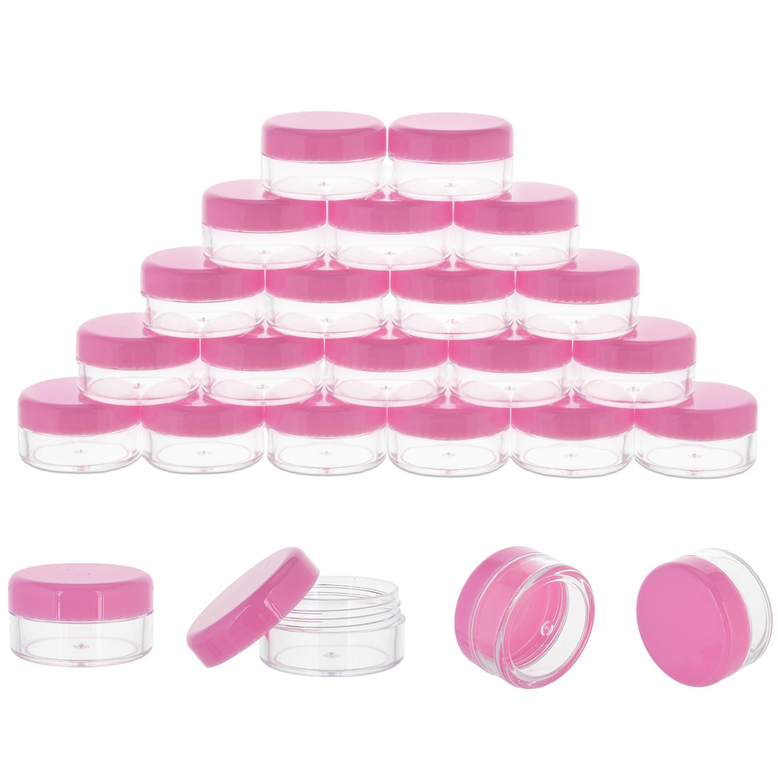 10 Gram Sample Containers 20 Count Small Plastic 20 Count, Pink