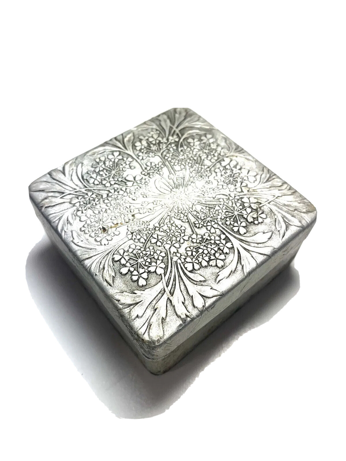 Vntg Aluminum LOV-LOR Cheramy NY Face Powder Box, Made In France-Lalique Designs