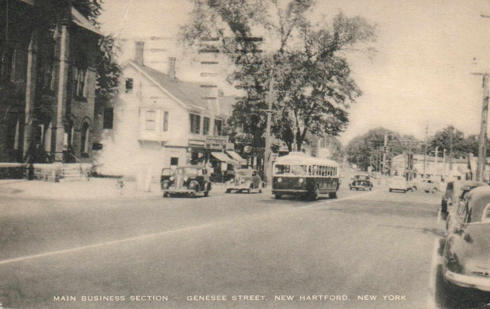Main Business Section Genesee Street New Hartford New York Posted 1949