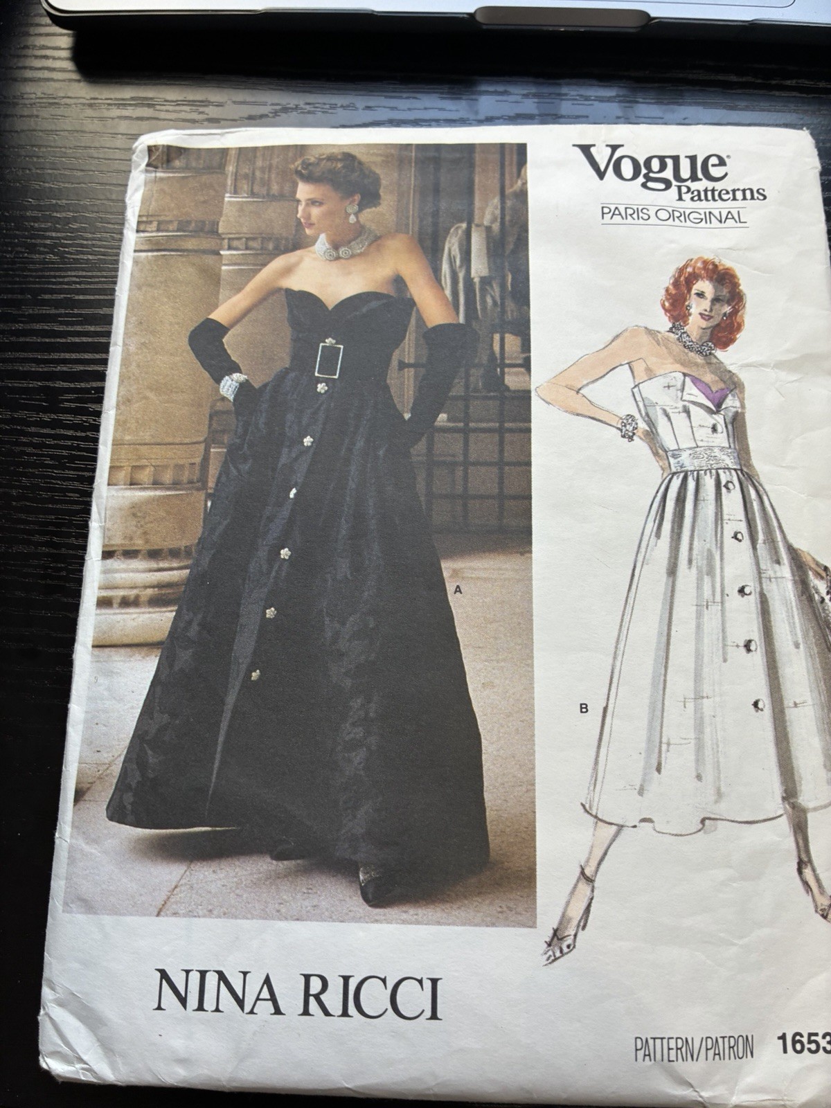 Vogue Patterns Nina Ricci V1653 Misses Gown Size 10