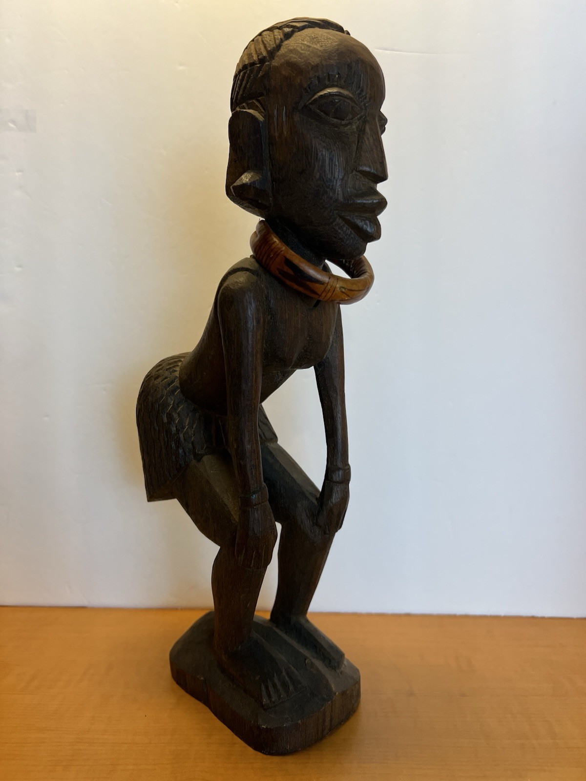 VTG  Makonde Style Hand Carved Wooden Statue - 14.75 in Rare African Tribal Art