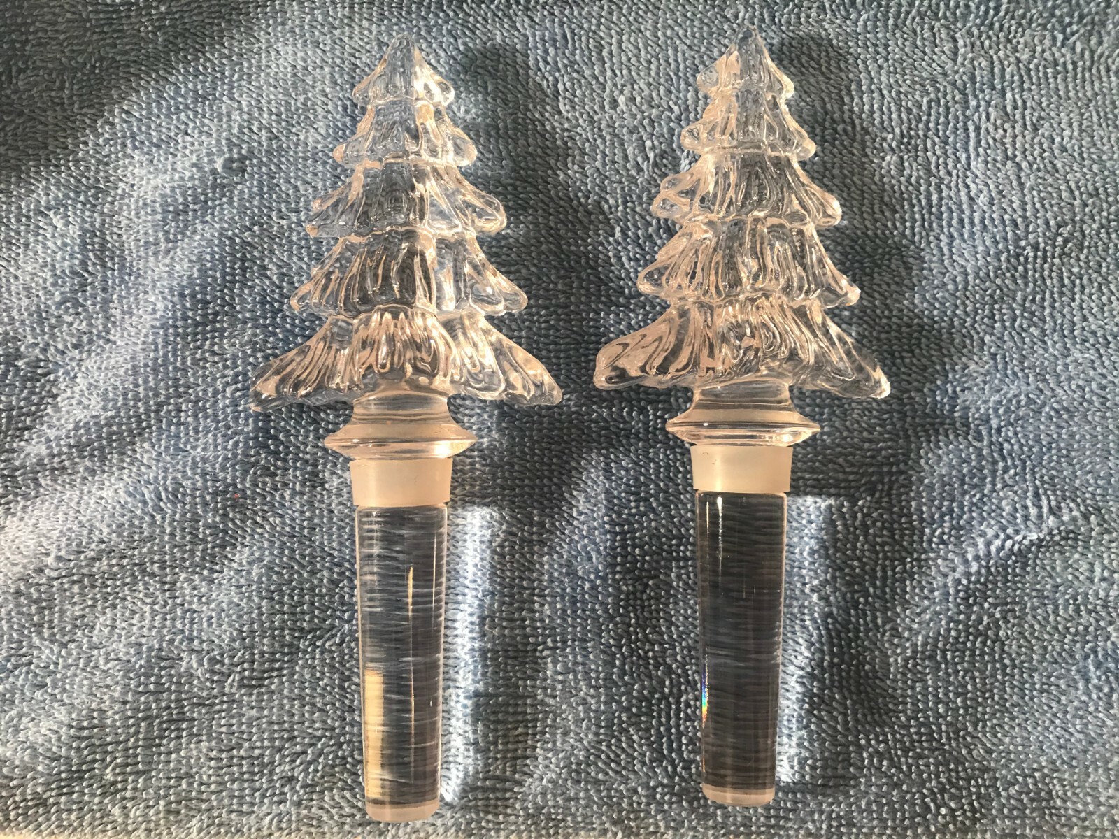 Christmas Tree Lead Crystal Bottle Stoppers set of 2 Mikasa max3055