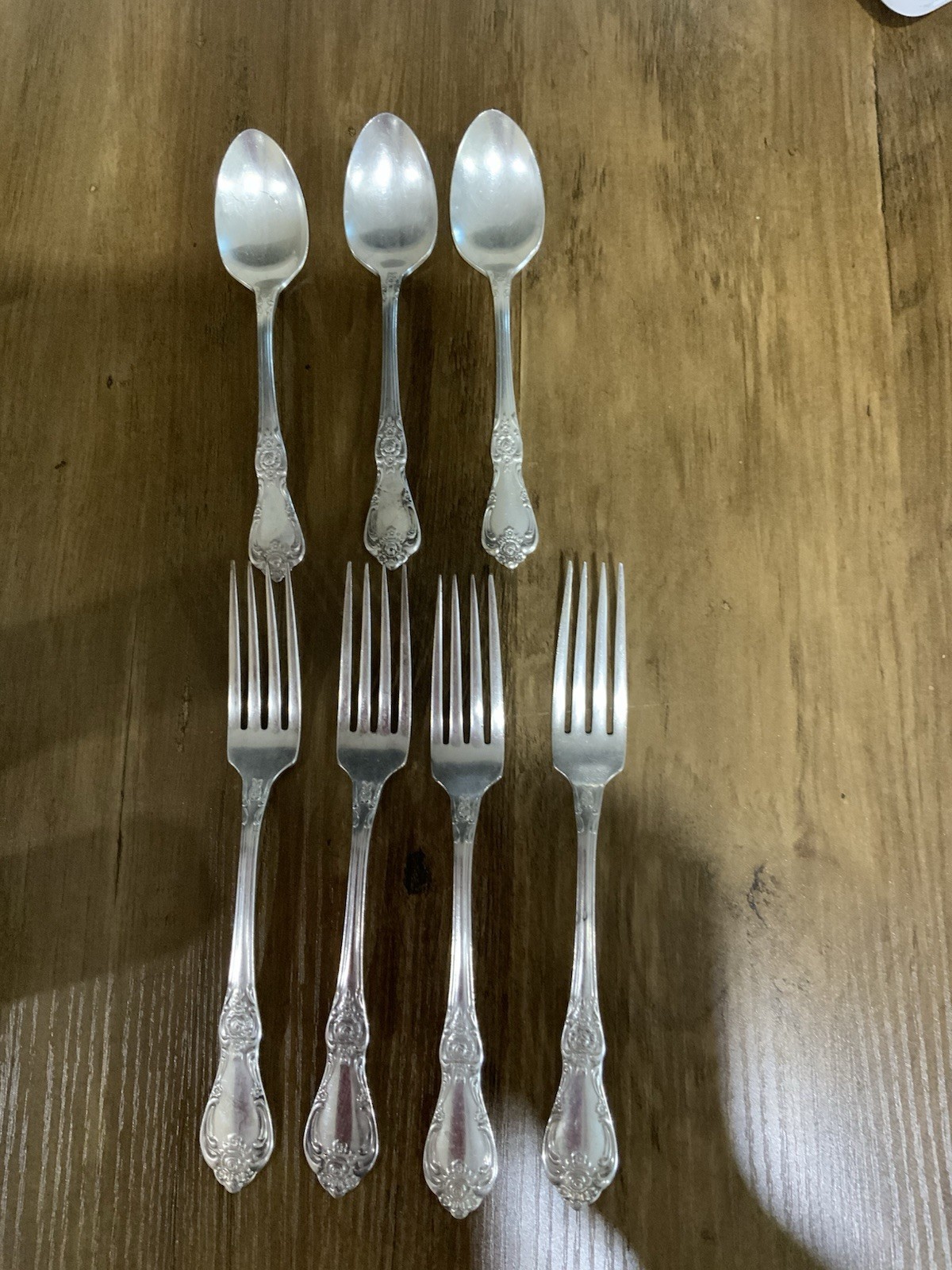 Vintage WMA Rogers Oneida Silver Plate Flatware Vanessa Francesca 7 Piece Lot