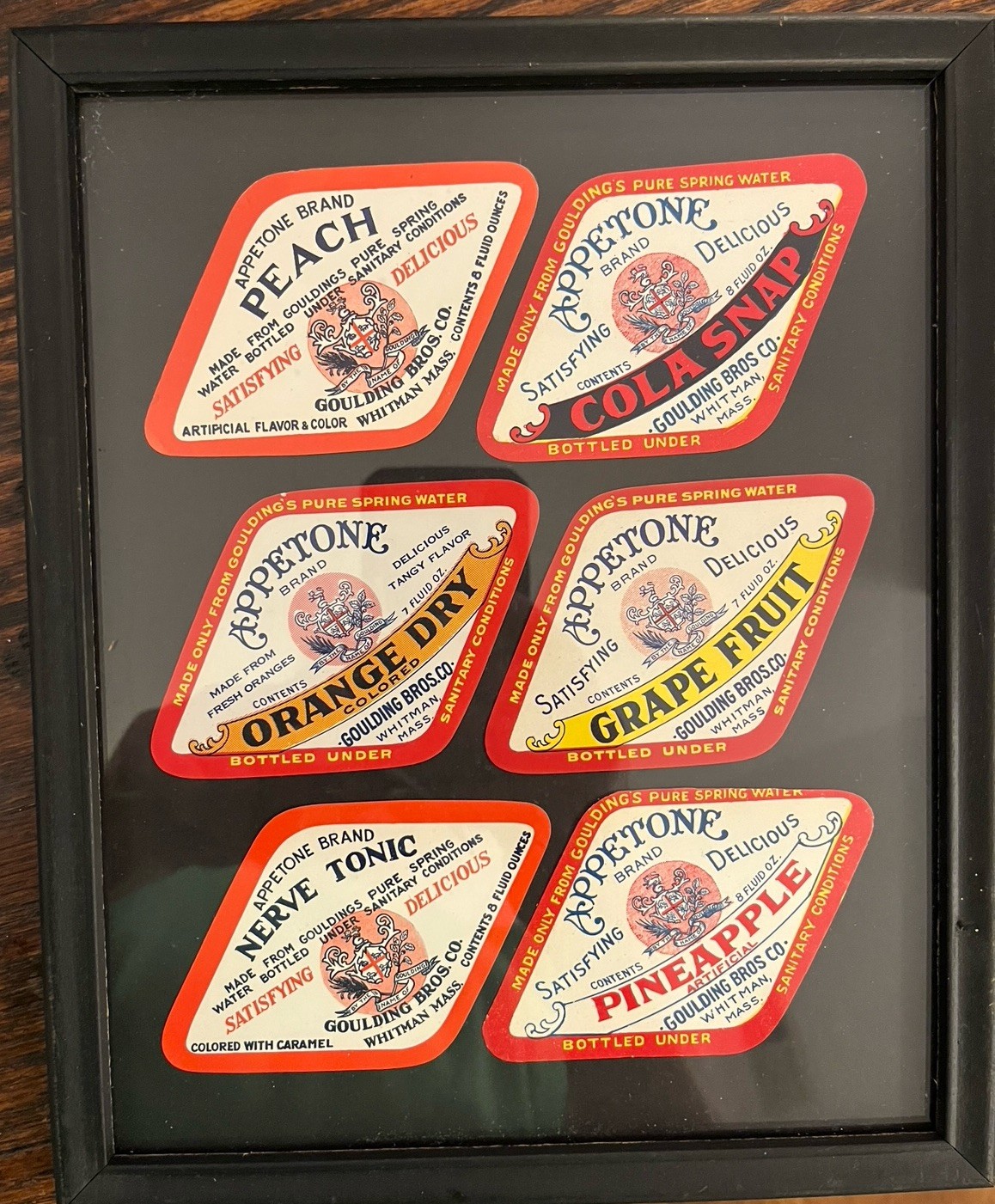 Vintage 1920s Appleton Soda Bottle Labels - Framed Vintage 1920s Appleton Soda Bottle Labels - Framed