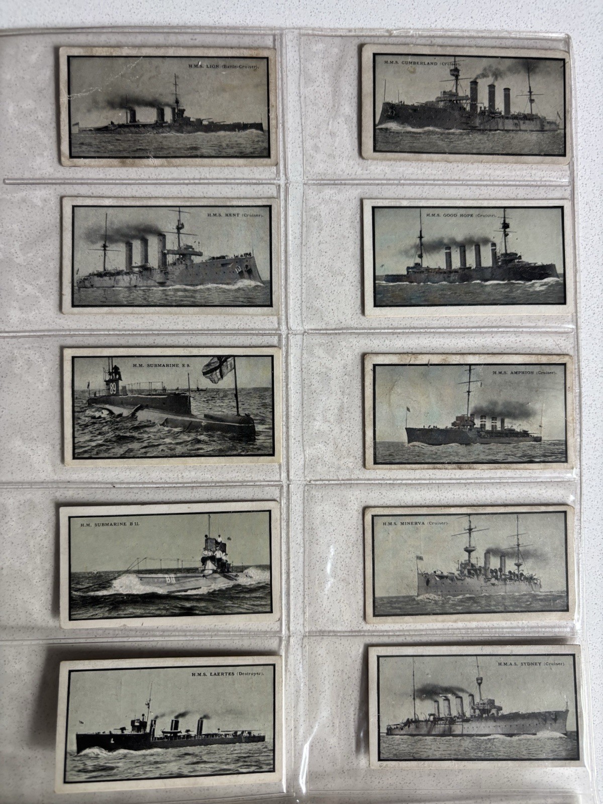 Stephen Mitchell & Sons Cigarette Cards British Warships 2nd Series Set of 25