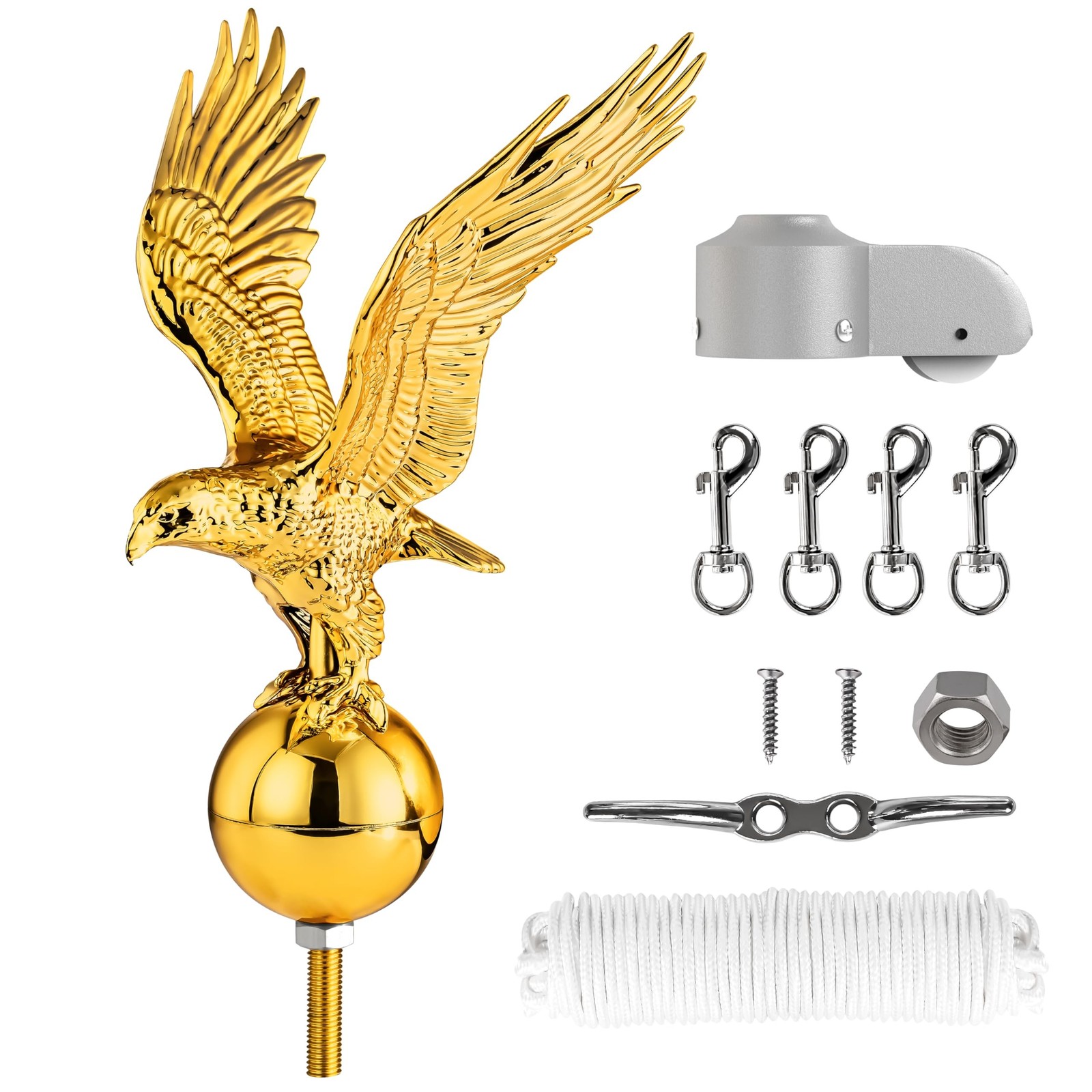 Eagle Flag Pole Topper & Hardware Kit, 11
