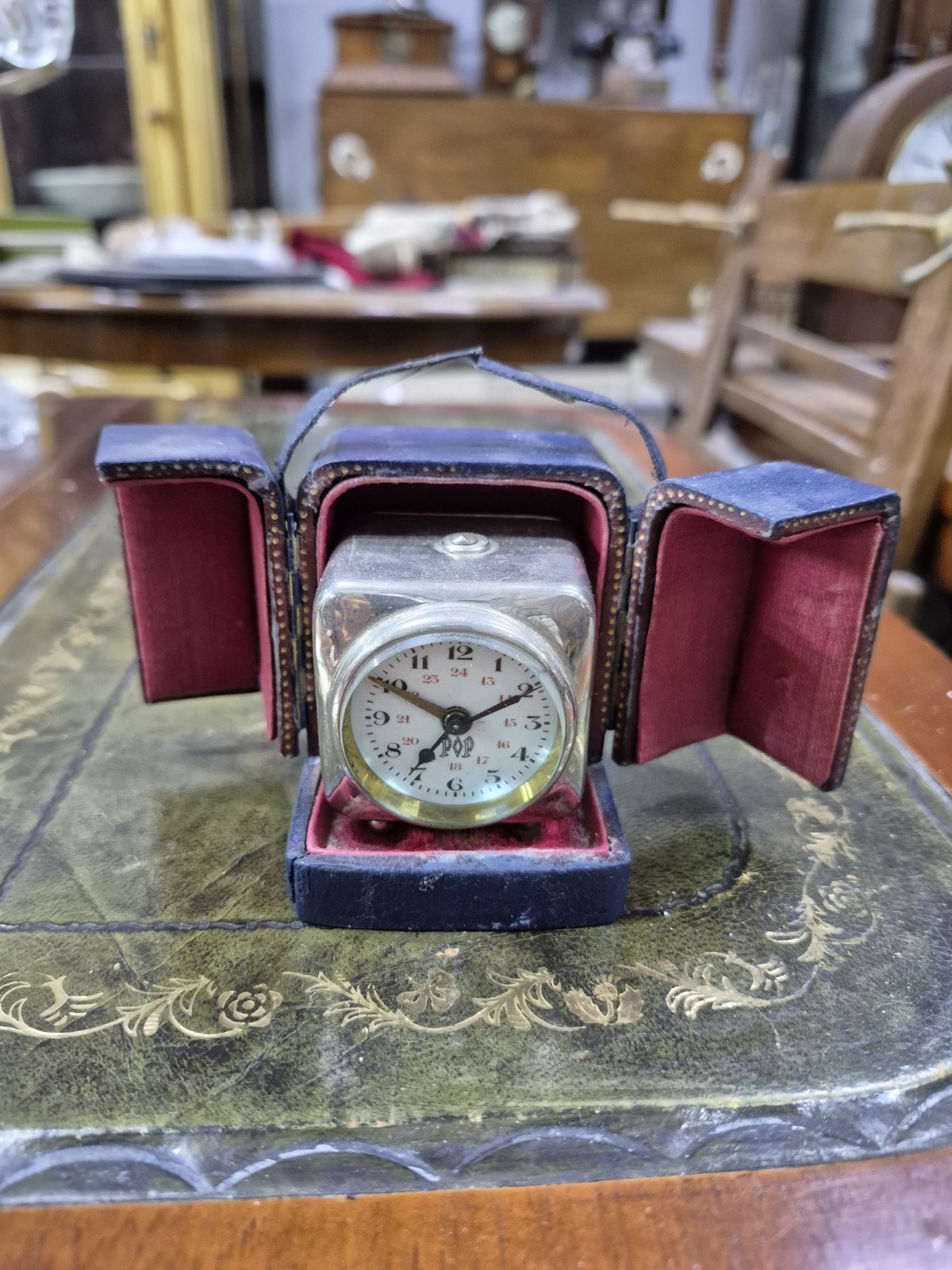​Vintage French Folding Travel Alarm Clock POP Mechanical with Original Case