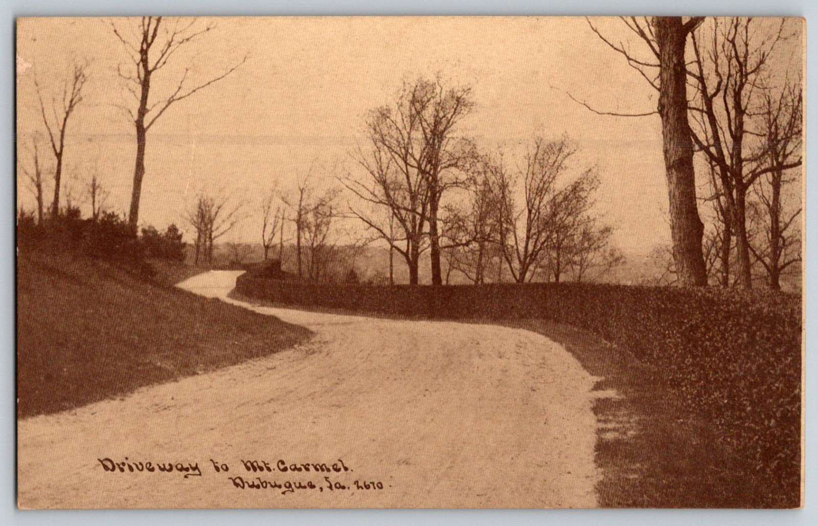 c1906 Dubuque Iowa IA Driveway Mt Carmel undivided back Postcard