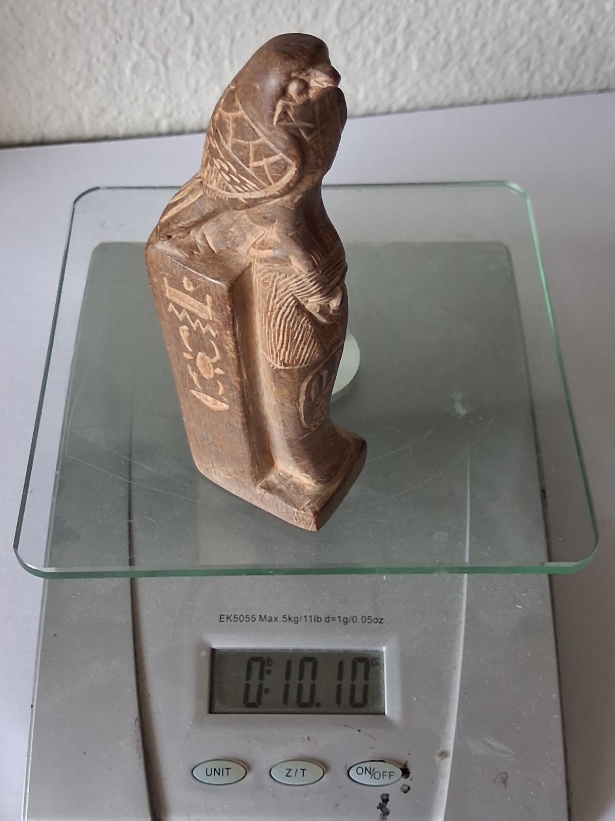 1930s Egyptian Revival Soapstone Statue Pharaoh Khafre Horus Carved 6\