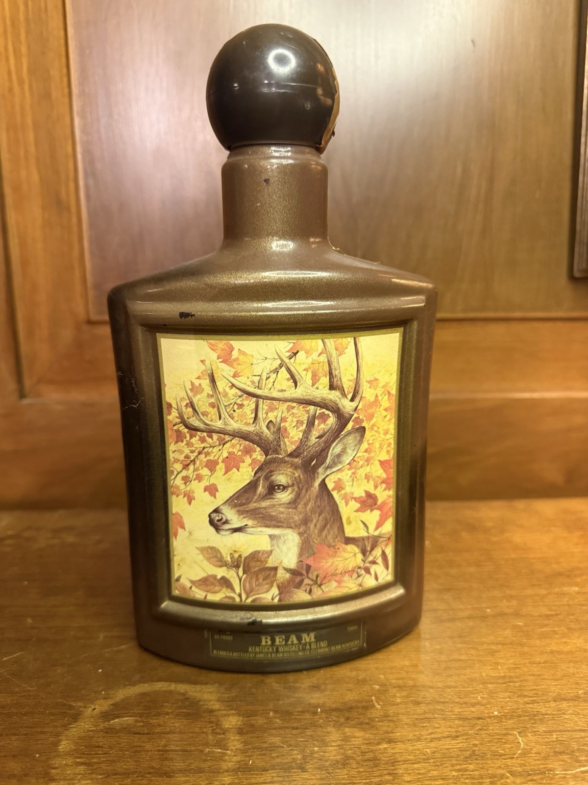 Jim Beam James Lockhart White Tailed Deer Wildlife Decanter Brown Glass