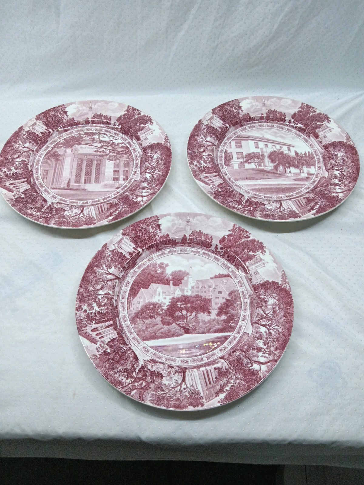 3 University of California Berkeley Campus Vintage Plates Set of 3 First Edition