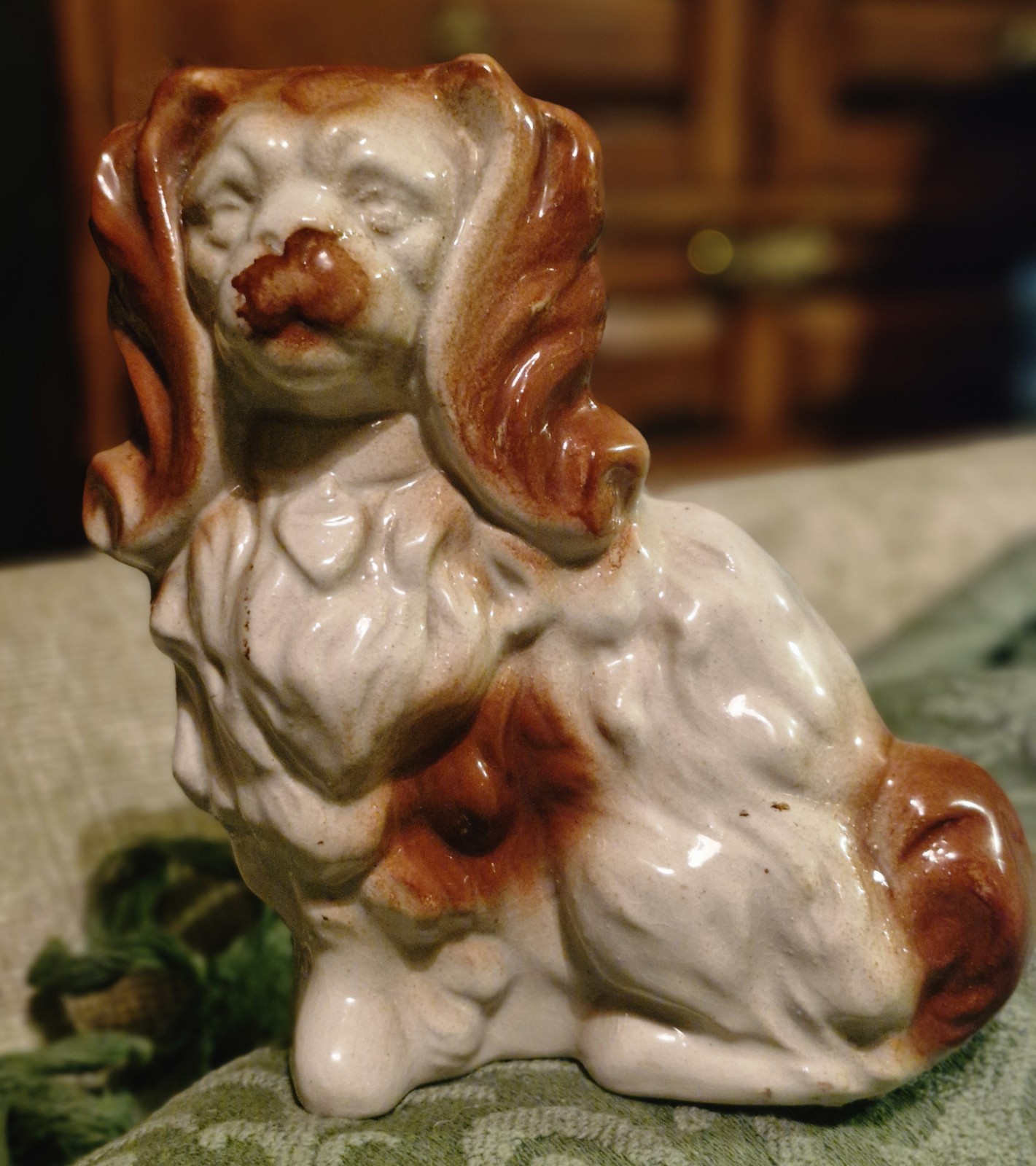 Unusual 1900s Early Staffordshire Dog Modelled In The Round Unknown Maker/Model