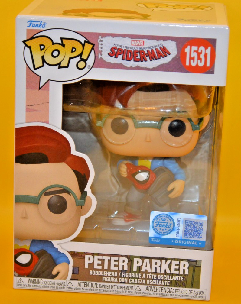Peter Parker Funko Pop Marvel Vinyl: Entertainment Earth (Exclusive) #1531