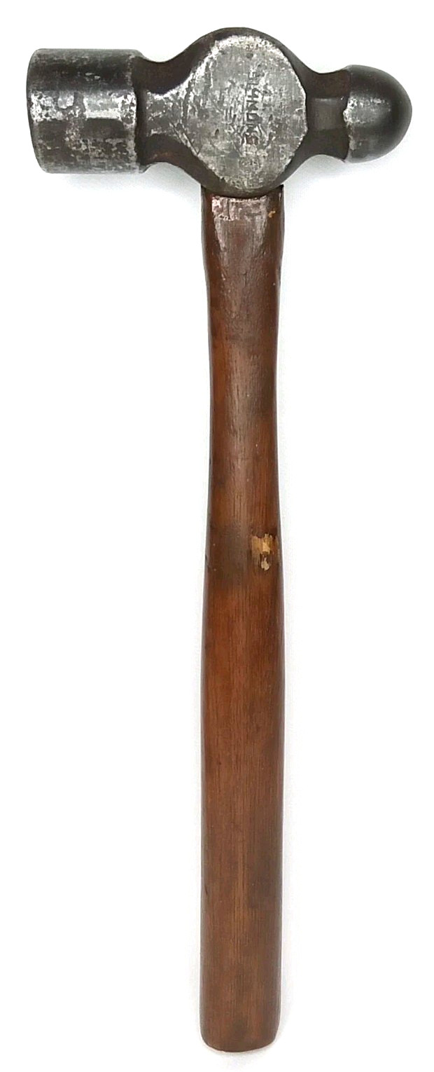 Antique Tool 1930s Simmons Ball Peen Hammer With Wood Handle Signed 16\