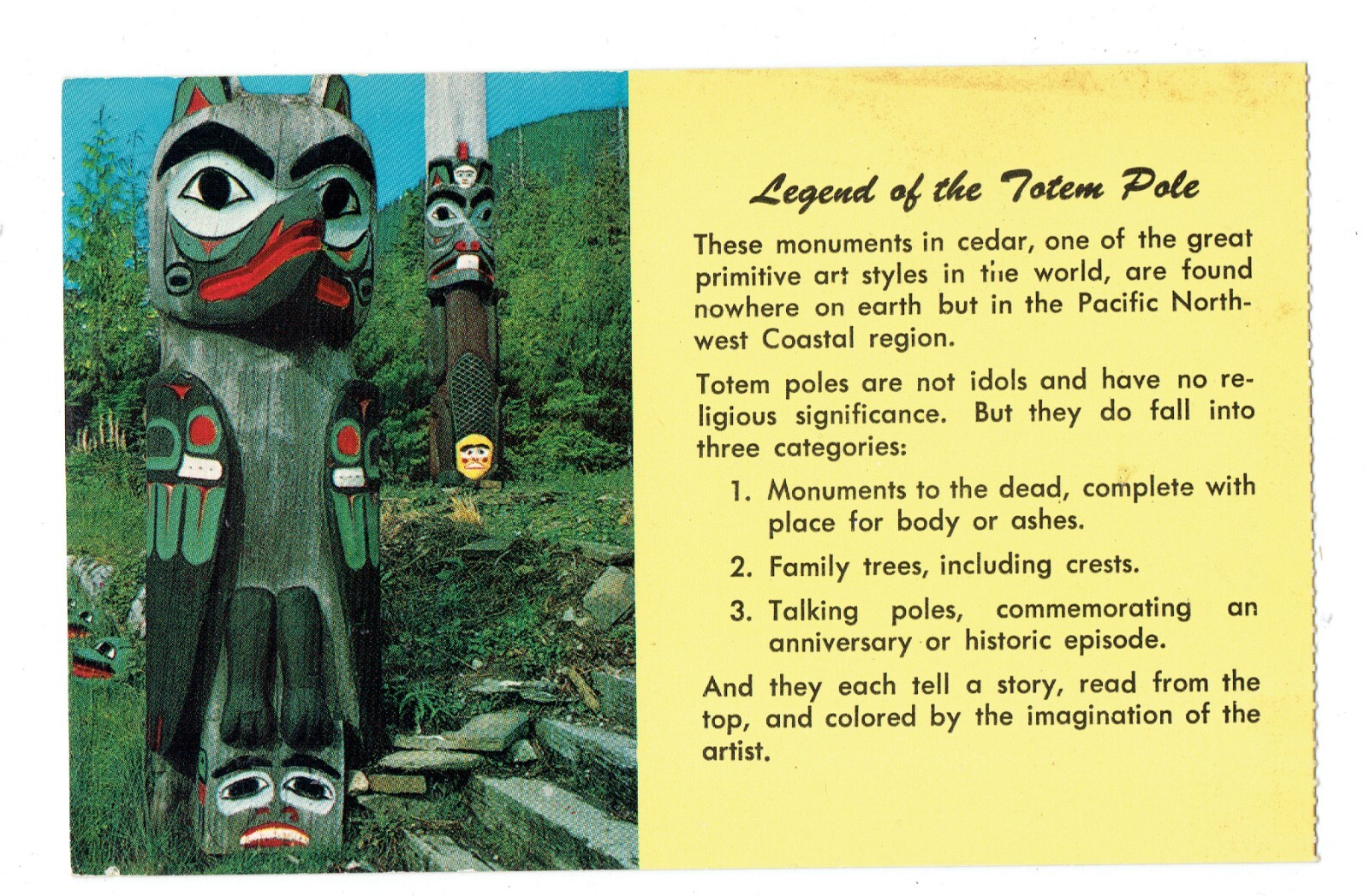 Postcard Vin(1)Legend of the Totem Pole C-SE-13 UP (946)