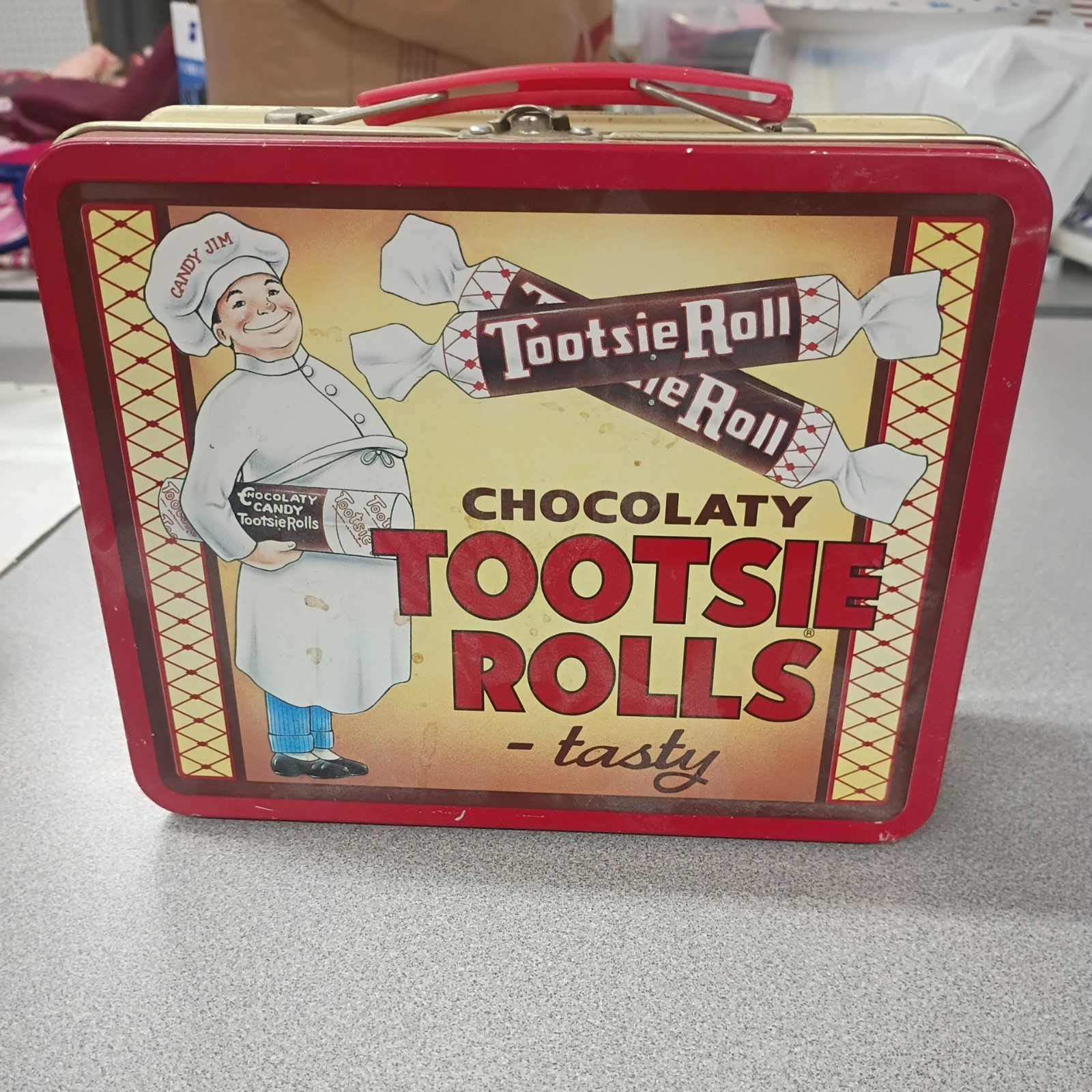 Vintage 1997 Tootsie Rolls Lunchbox Tin Container 