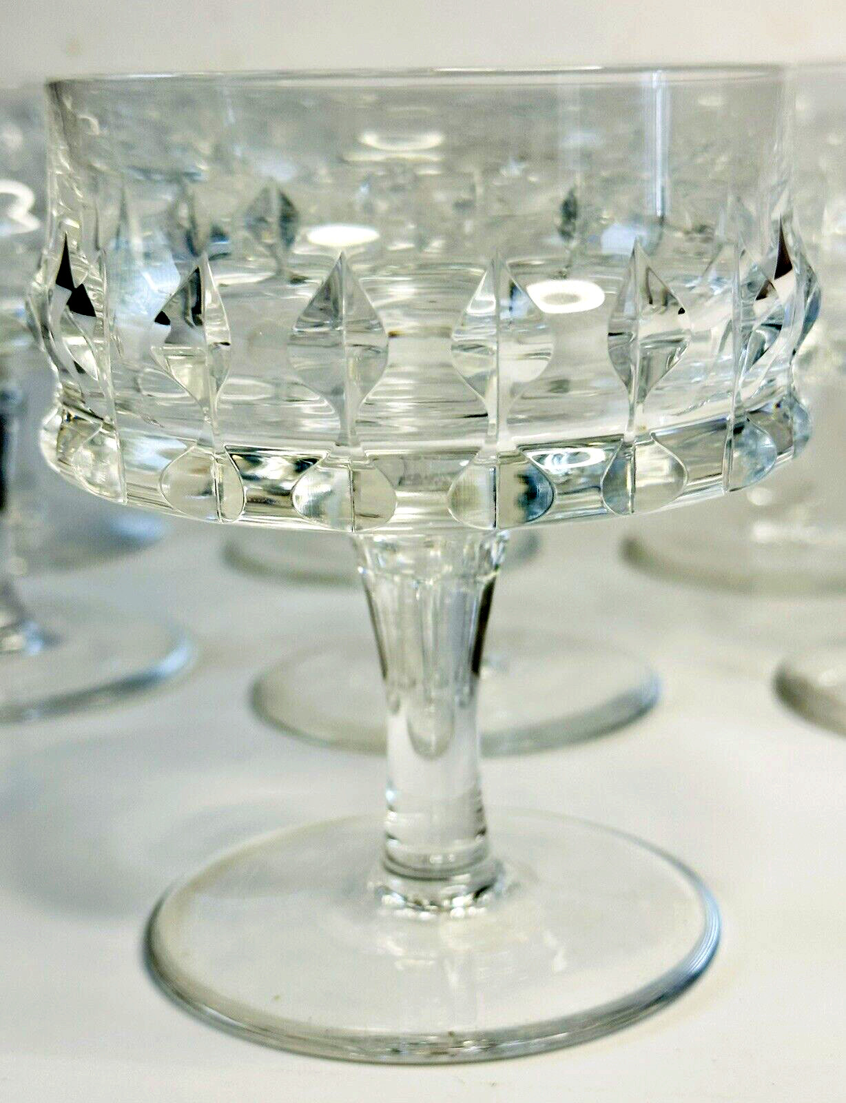 Modernist Rosenthal Artisan Bjorn Winblad Crystal Champagne Coupe Glass Marked