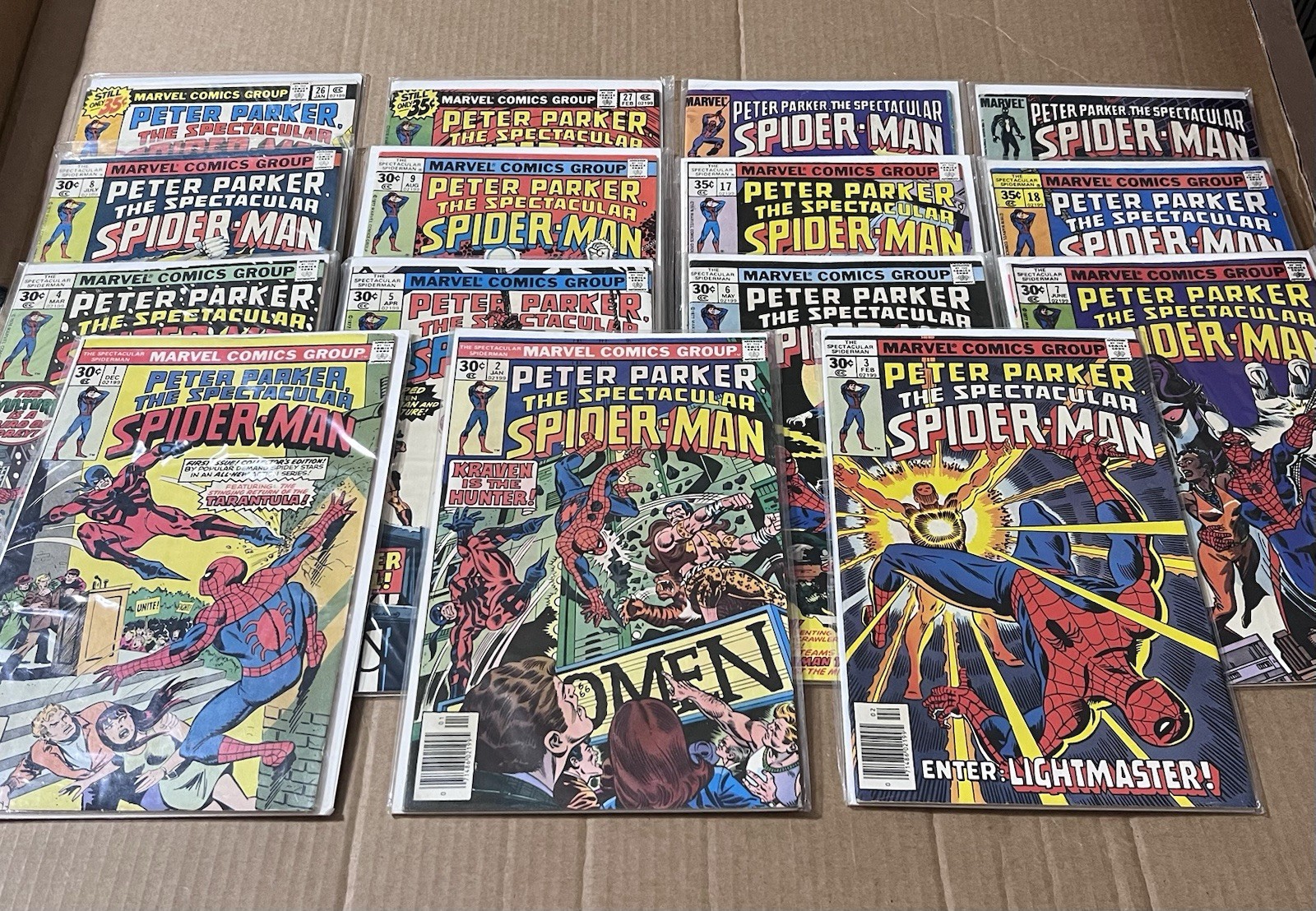🌟NM 1976 PETER PARKER SPECTACULAR SPIDER-MAN MARVEL 1-9, 17-18, 26-27, 84, 103