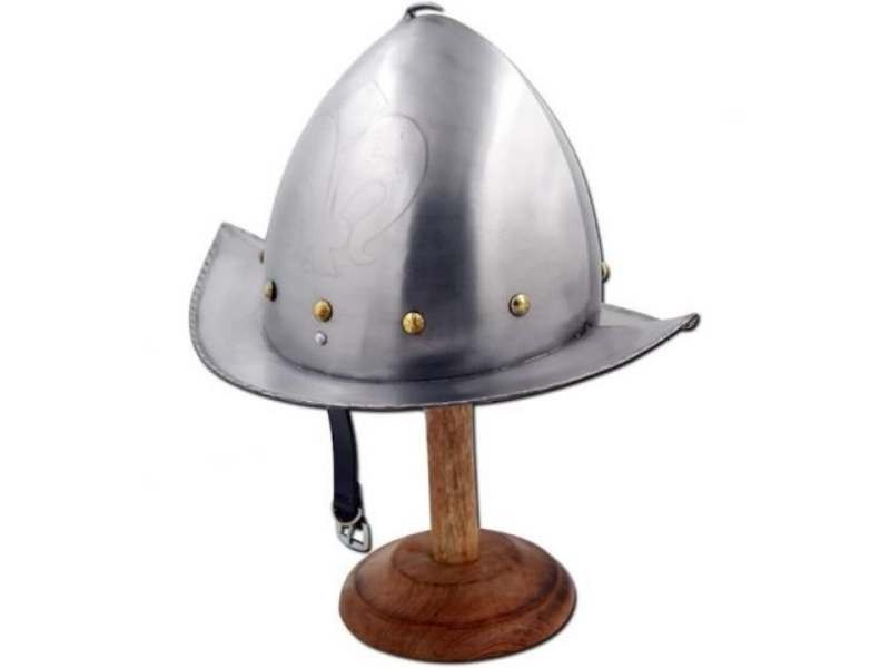 18G Steel Medieval Warrior Spanish Morion Helmet-Conquistador Armor Helmet