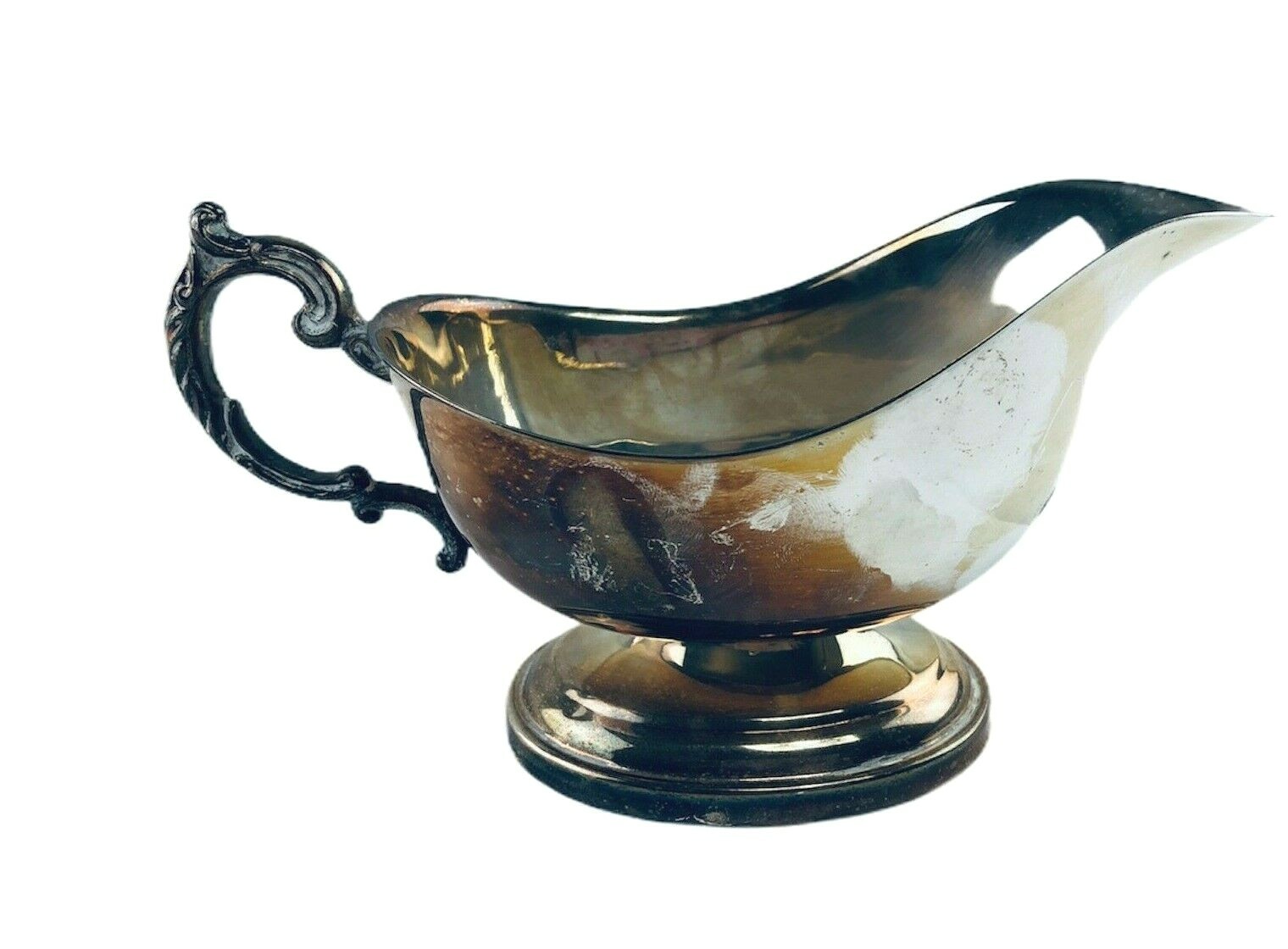 Silver Plated Gravy Boat Unmarked 8\