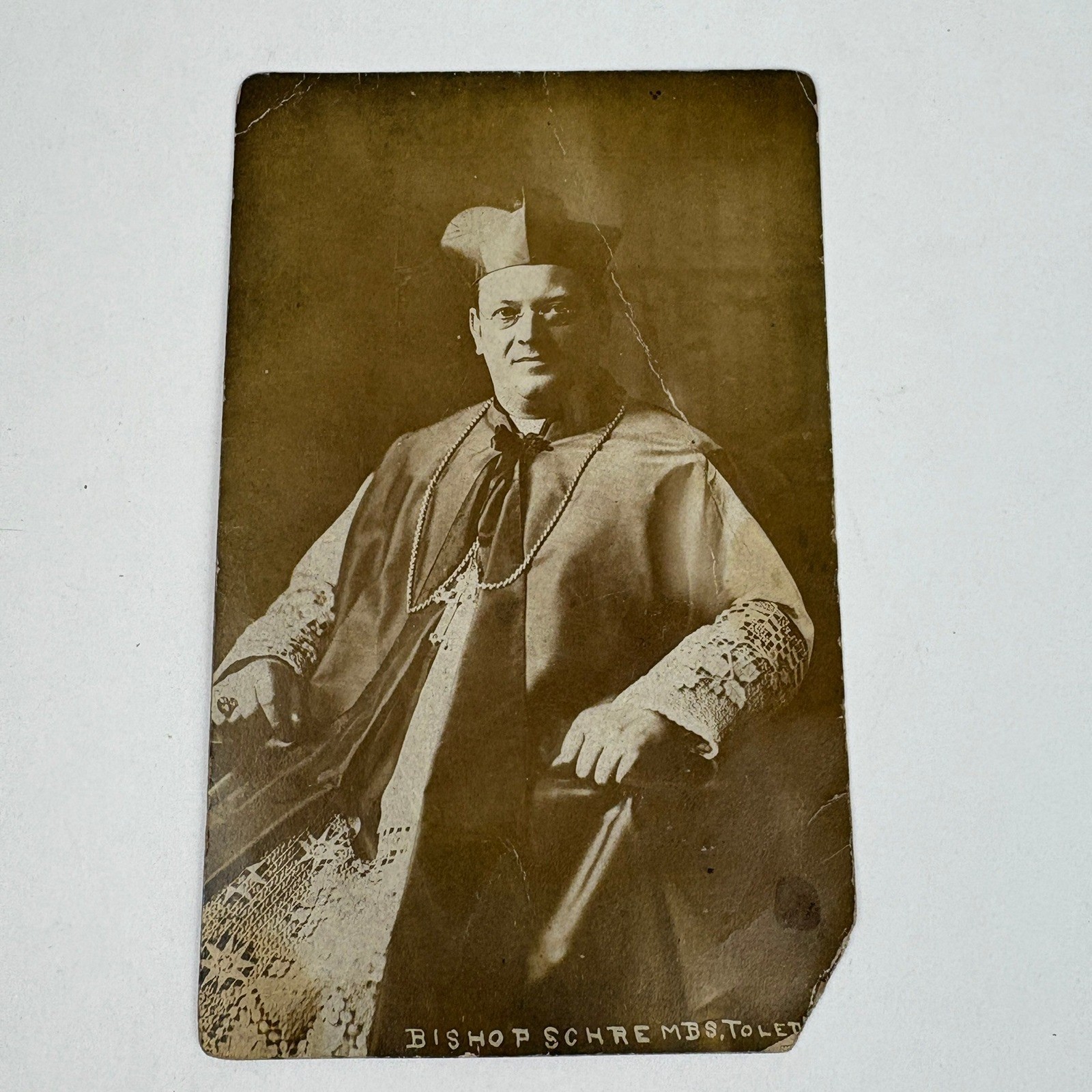 1911 Sent RPPC Real Photo Postcard of BISHOP SCHREMBS Toledo Ohio Polish Message