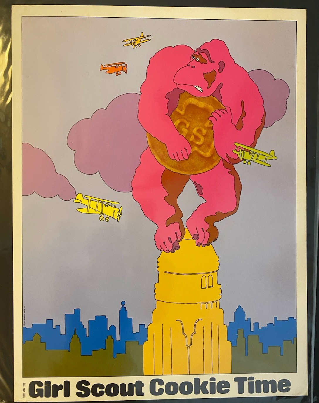 Rare 1972 King Kong Quaker Oats Girl Scout Cookies Original Poster Nice Vintage