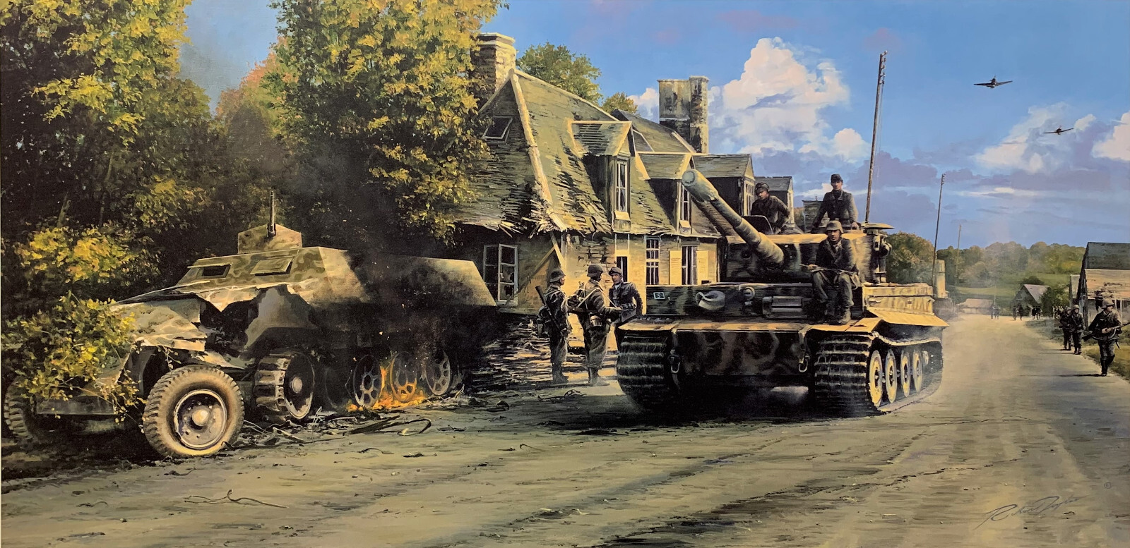 Holding the Line by Richard Taylor signed by three WW2 Panzer tank veterans
