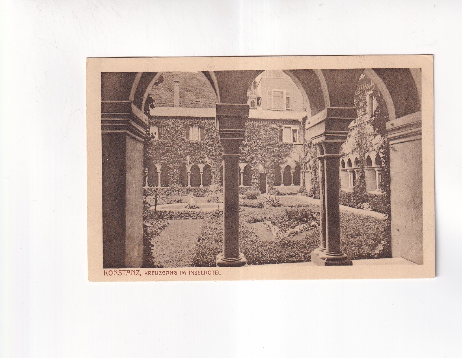 7546) Postcard Constance-cloister in the ISLAND HOTEL-old