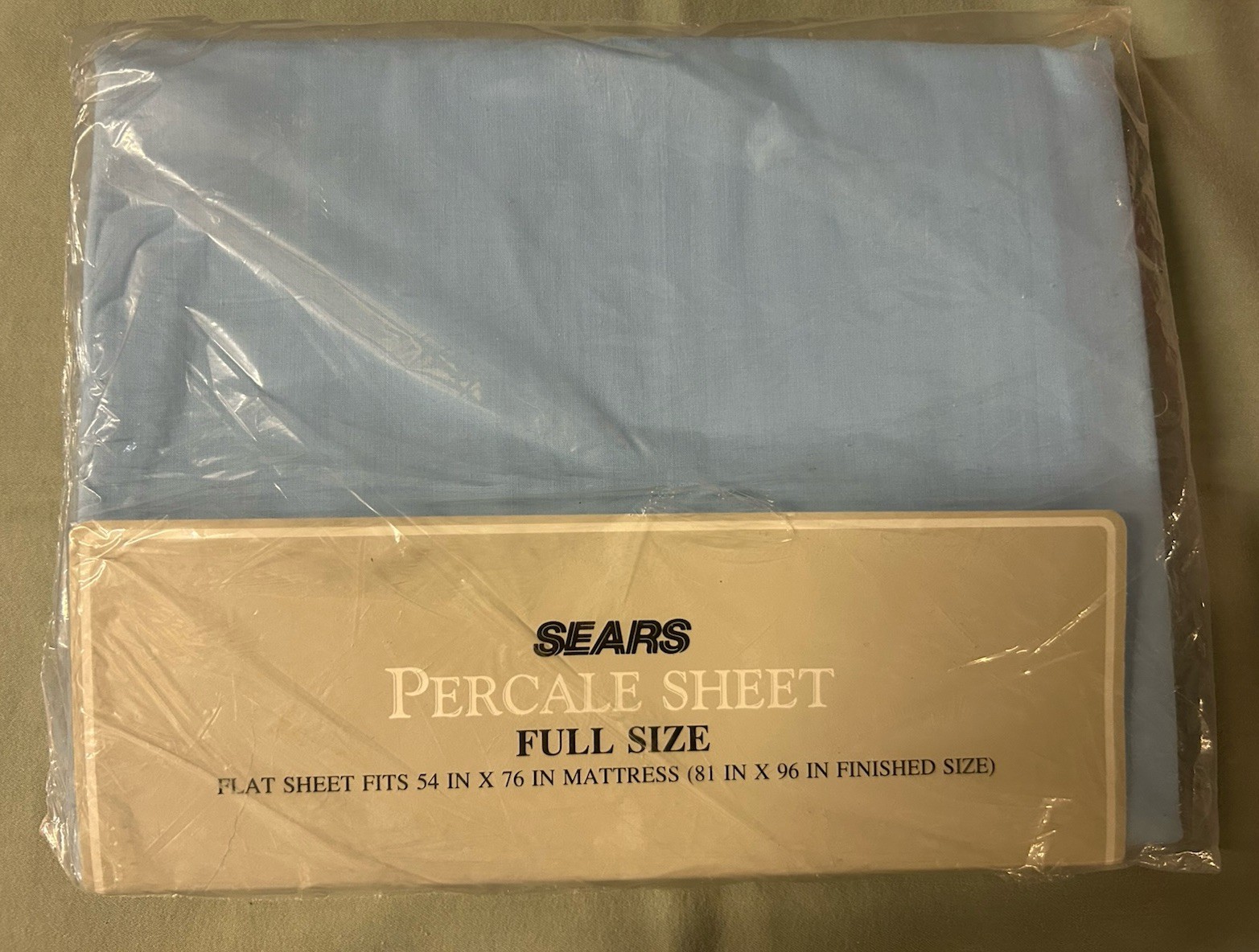 Vintage Sears Percale Sheet Full Size Flat 1970’s