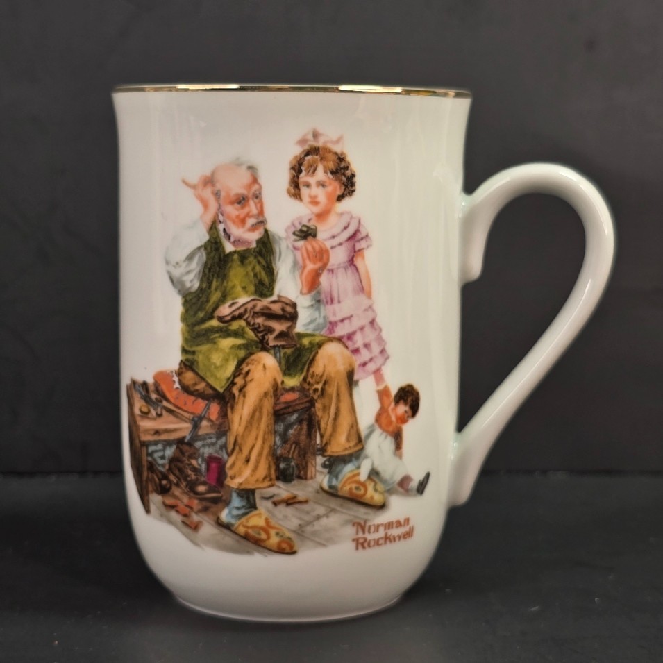 1982 Norman Rockwell Museum The Cobbler Coffee Tea Mug 1982 Norman Rockwell Museum The Cobbler Coffee Tea Mug