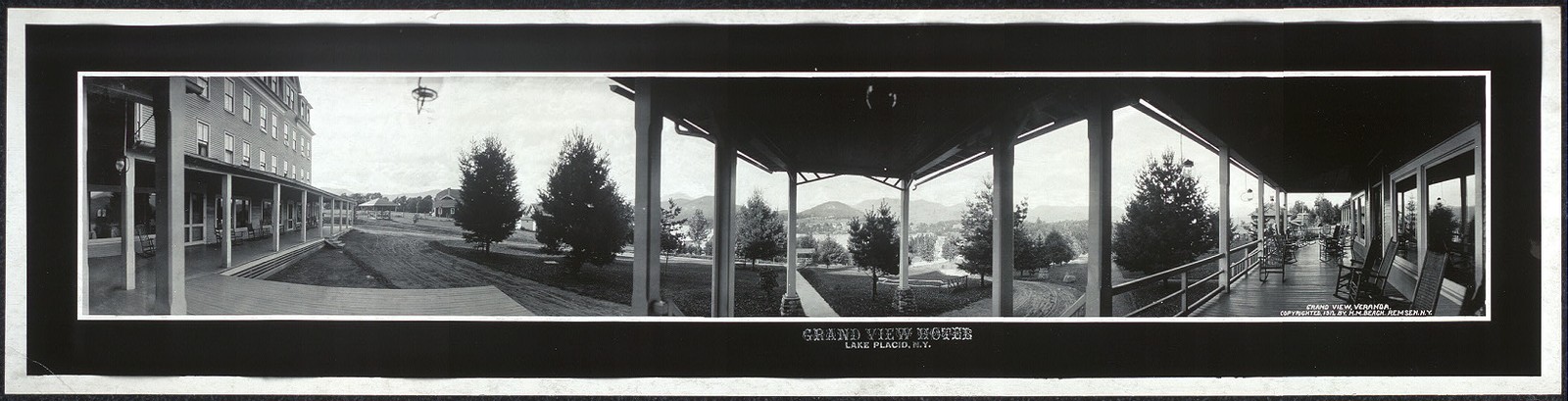 Photo:Grand View Hotel Veranda Lake Placid NY c1912