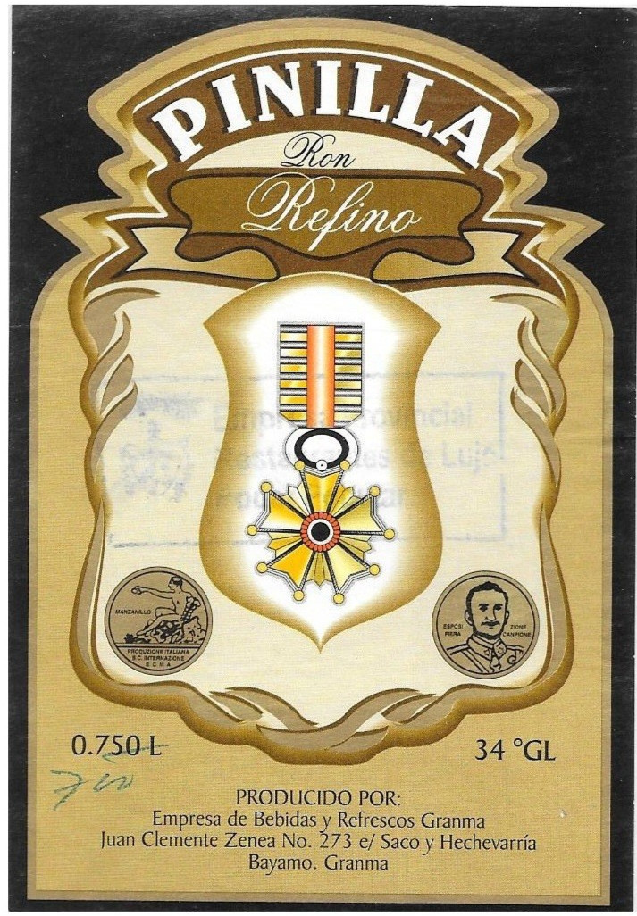 RARE Vintage PINILLA Ron Refino Cuban Rum Labels - Bayamo, Cuba