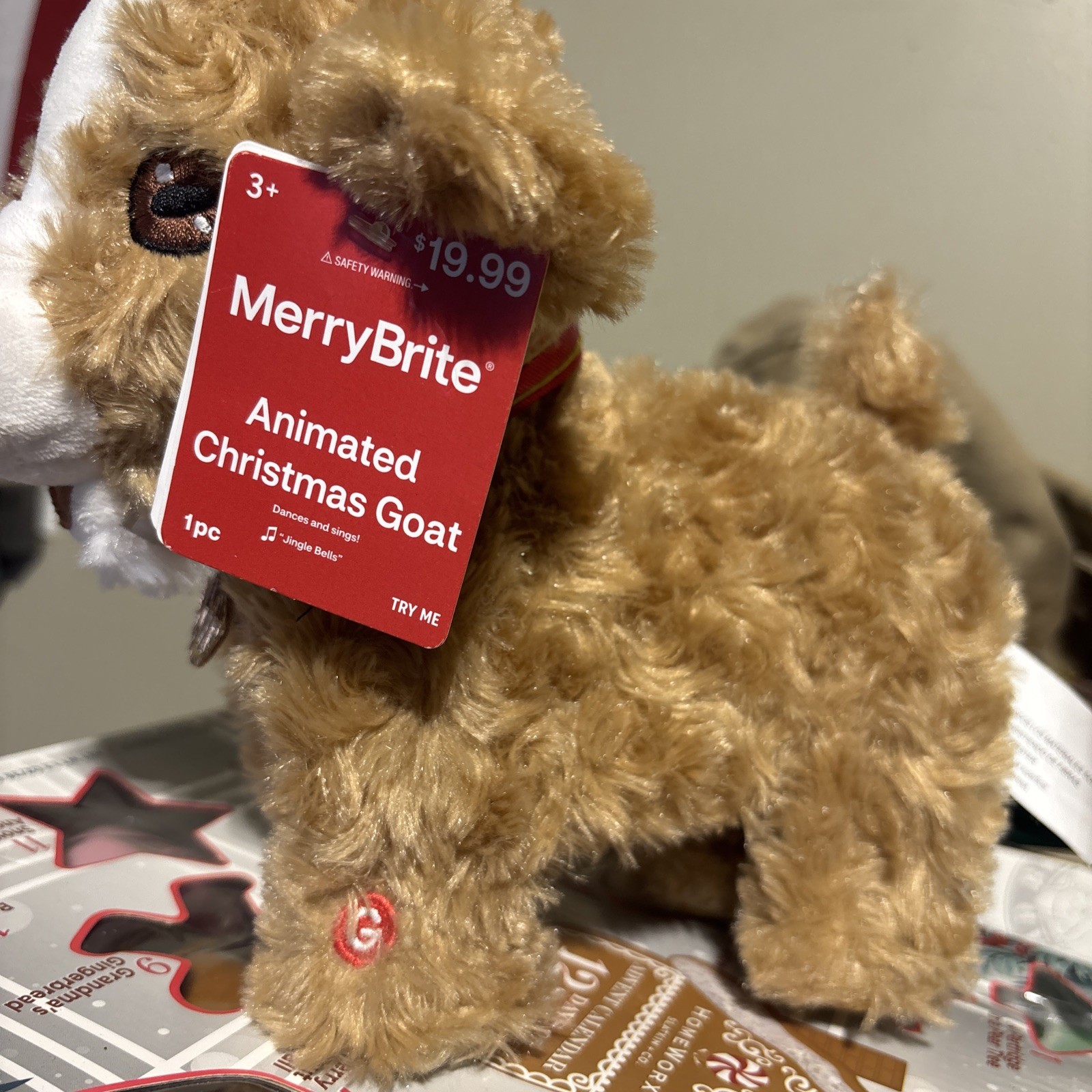 2024 Gemmy Joyful Holiday Dancing Singing Screaming Animated Christmas Goat 