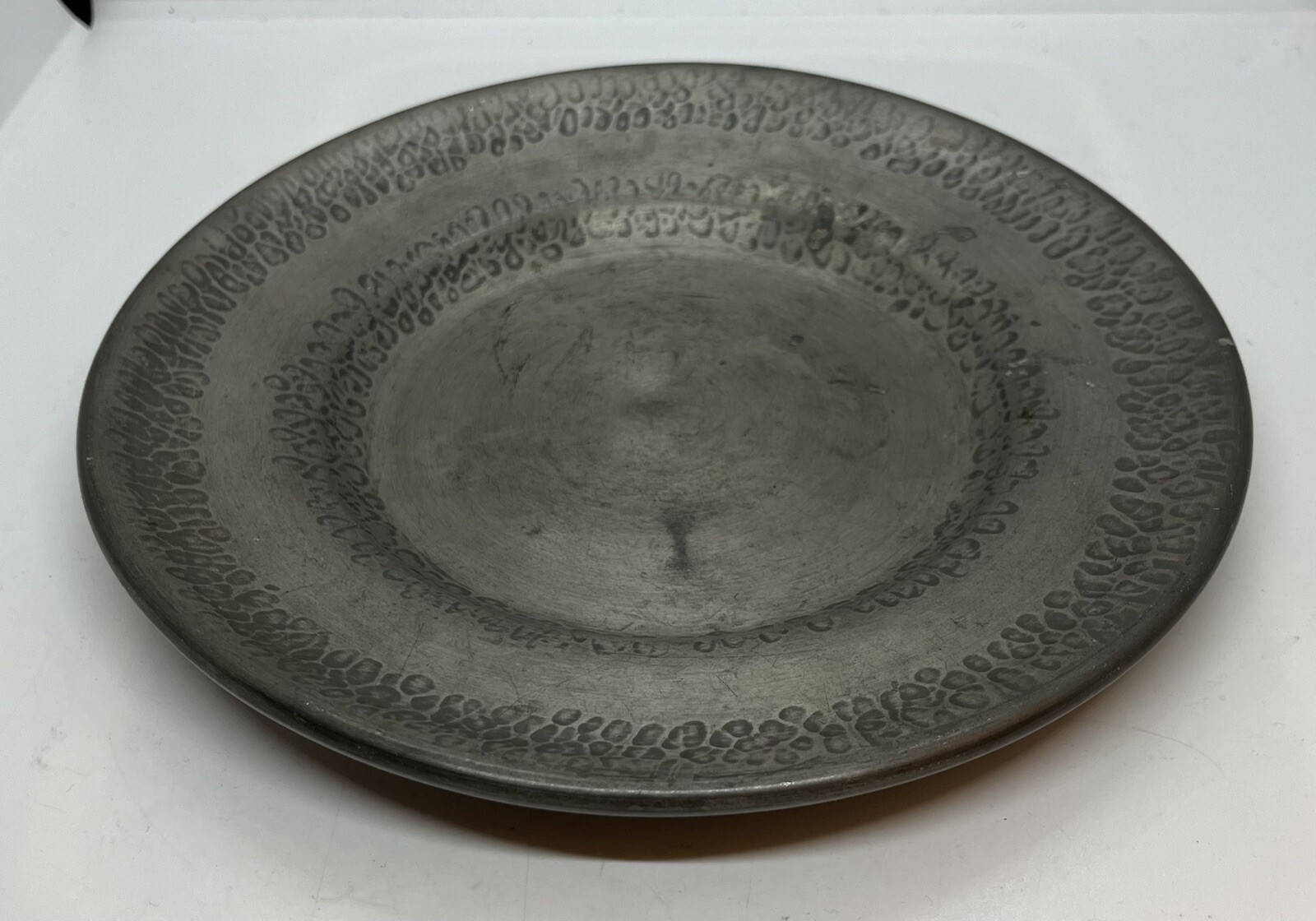 Vintage Drangsgaard Norway Handmade Pewter Norwegian Serving Decorative Plate