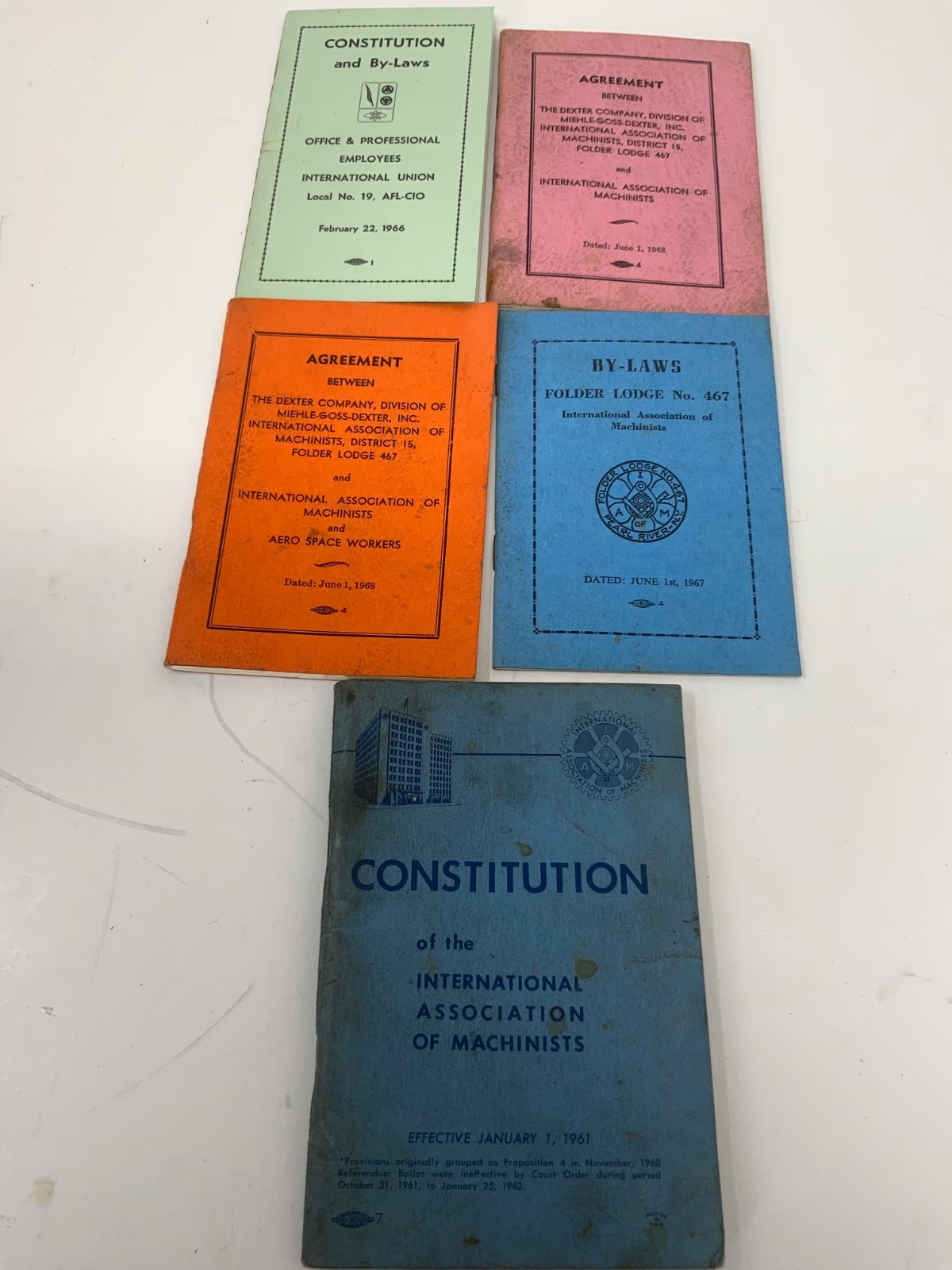 International Association Of Machinists Constitution/By-Laws/Agreement Pamphlets