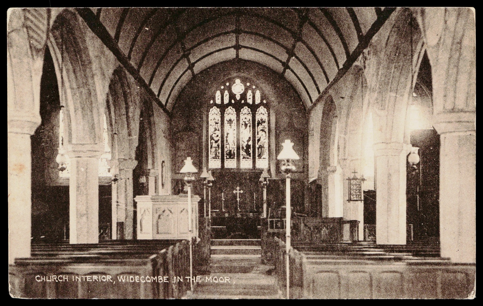 C1910s Widecombe in the Moor Church Devon England Vulcan Series Vintage Postcard