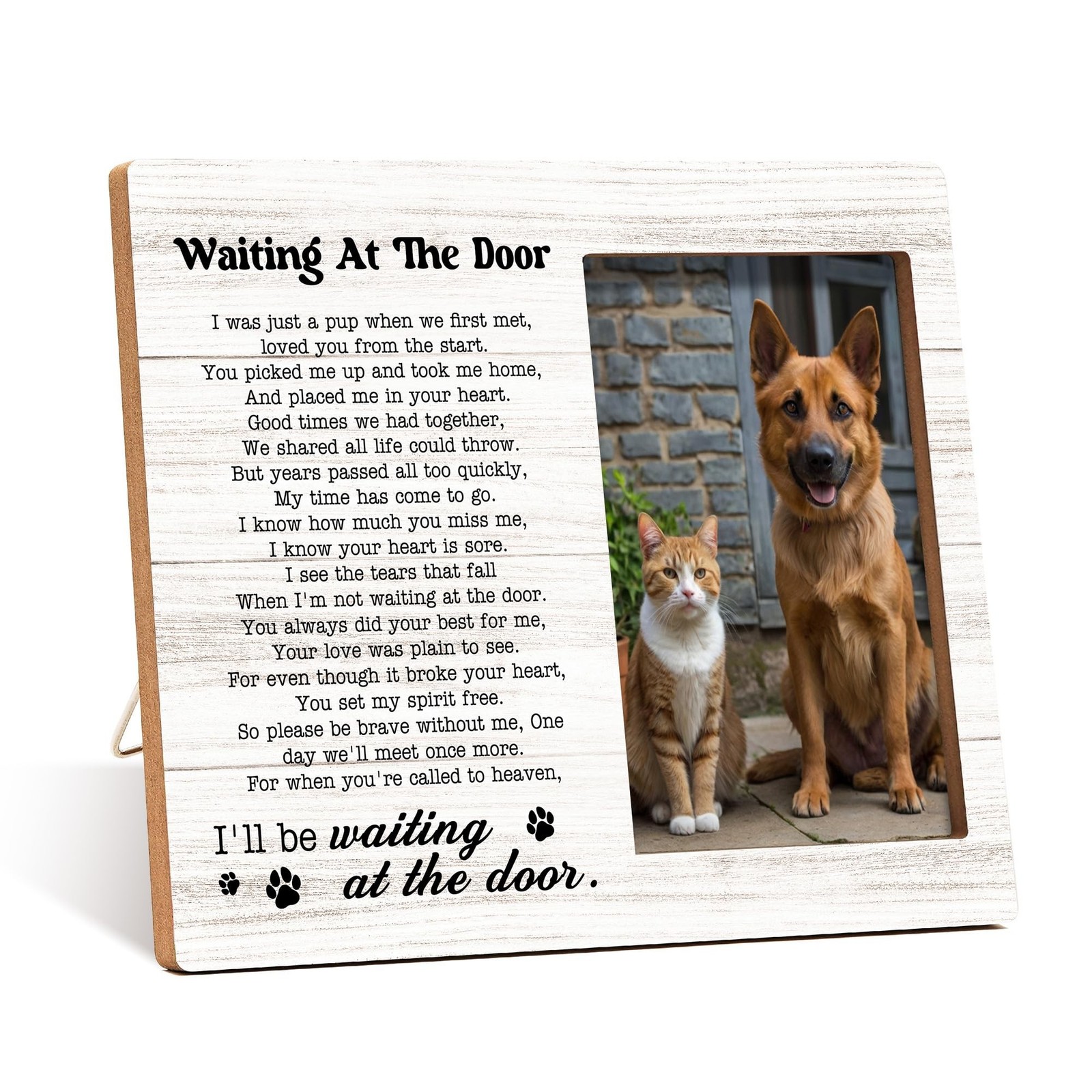 Pet Memorial Photo Frame - Waiting At The Door Dog Wooden Tabletop Picture Fr... Pet Memorial Photo Frame - Waiting At The Door Dog Wooden Tabletop Picture Fr...