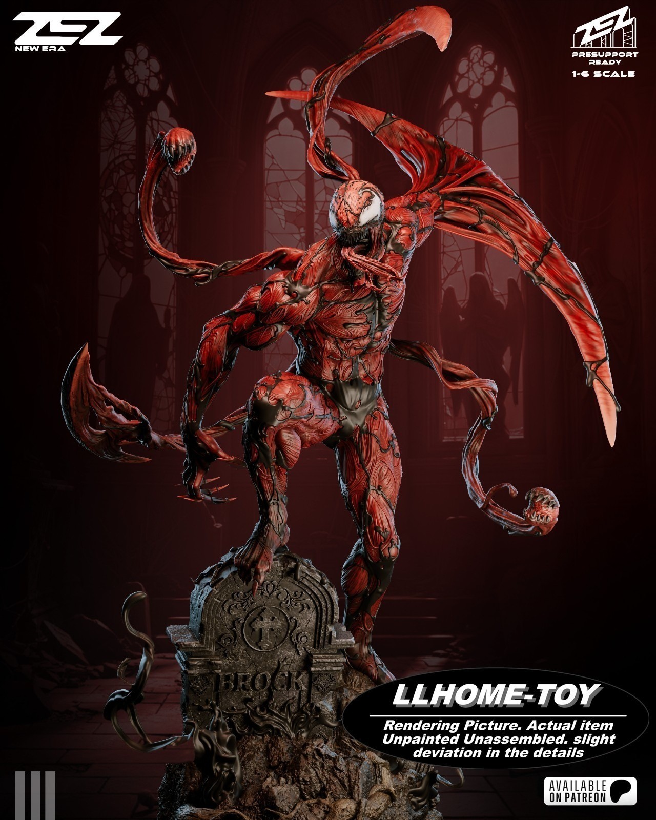 30CM tall Carnage Resin 3D Print Model Unpainted Unassembled GK statue Figure