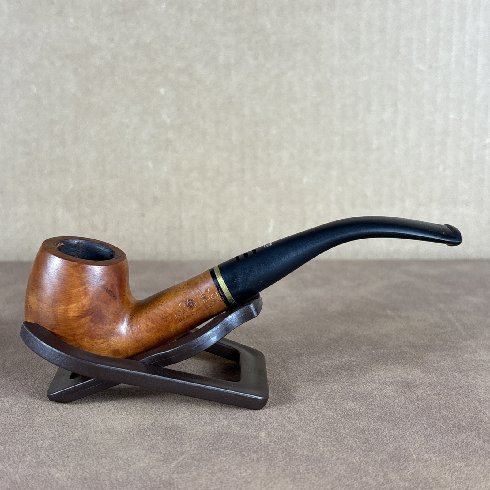 Vintage Carey Magic Inch Bent Briar Estate Tobacco Pipe Pat No 3267941