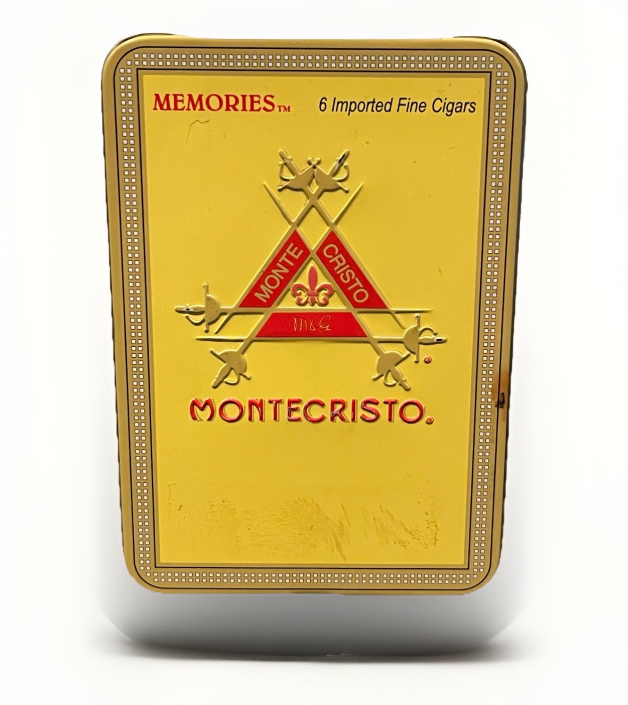 Montecristo Memories Cigar Tin Imported Fine Empty Metal Tin Cigarillos