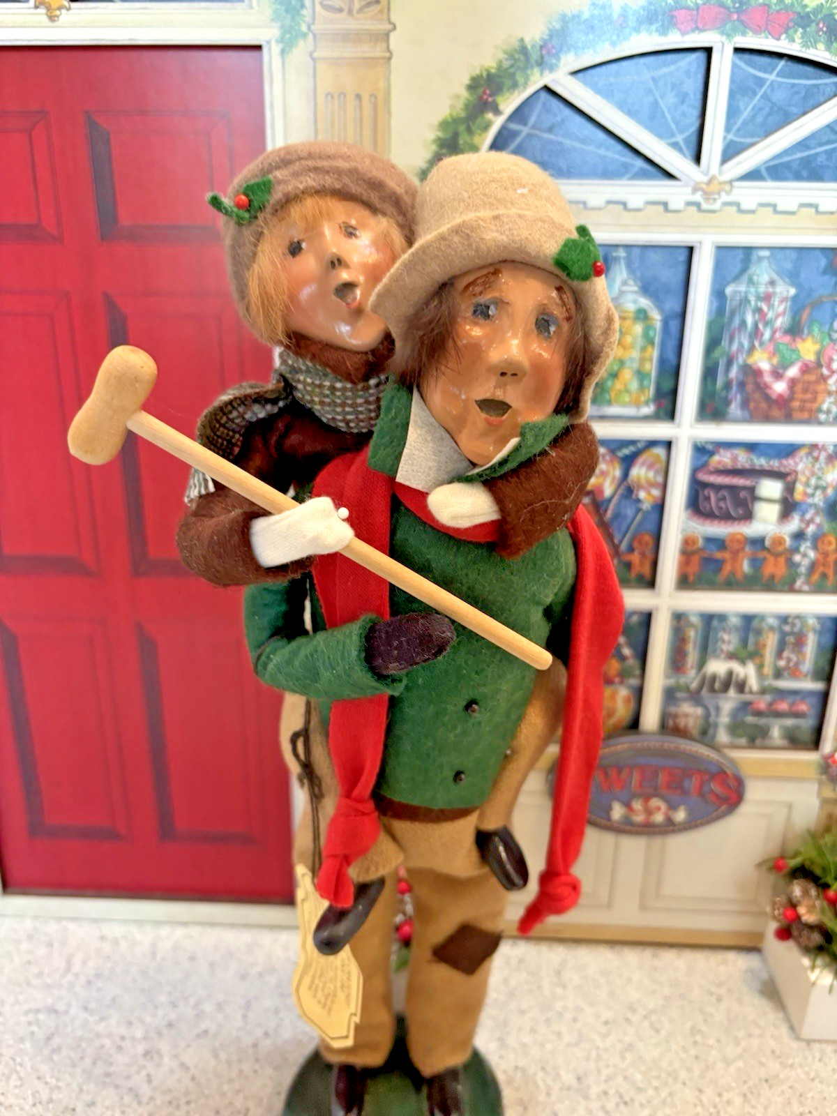 1990 Byers Choice Bob Cratchit and Tiny Tim - SECOND EDITION With Tag