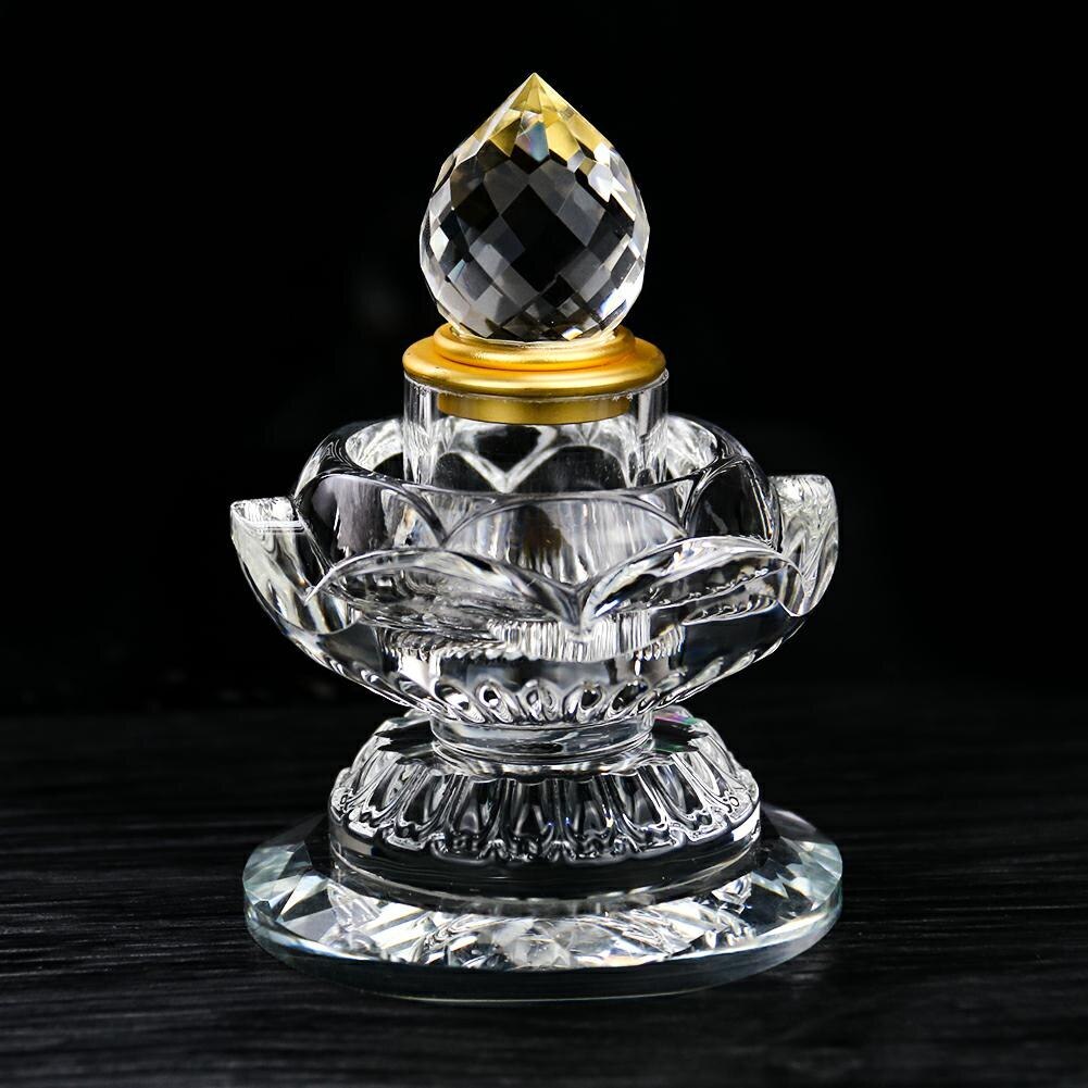 3.7inch Buddhism Zen Lotus Sarira Pagoda Bodhi Crystal Faceted Prism Urn Storage