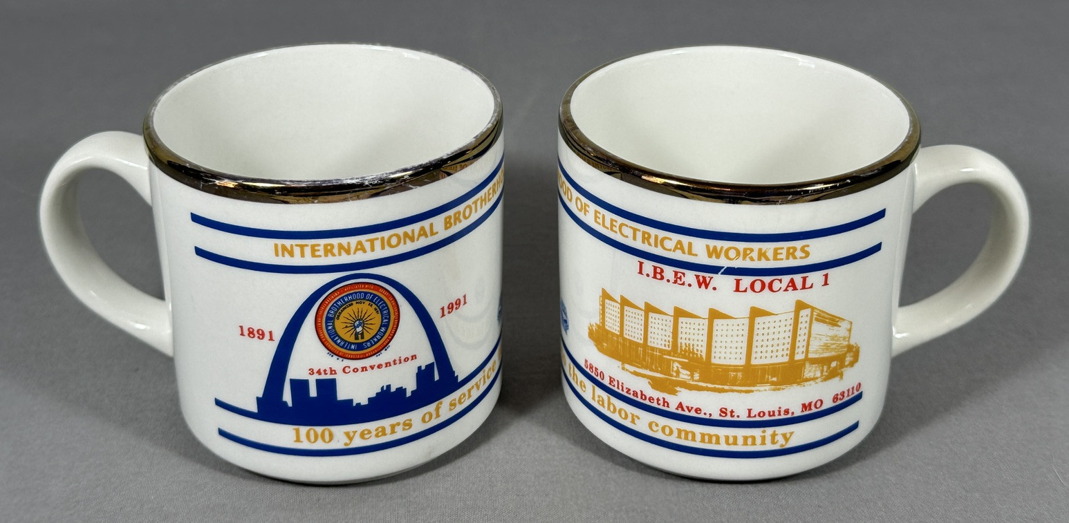 International Brotherhood Electrical Workers 1991 IBEW Mug Set St. Louis MO #1