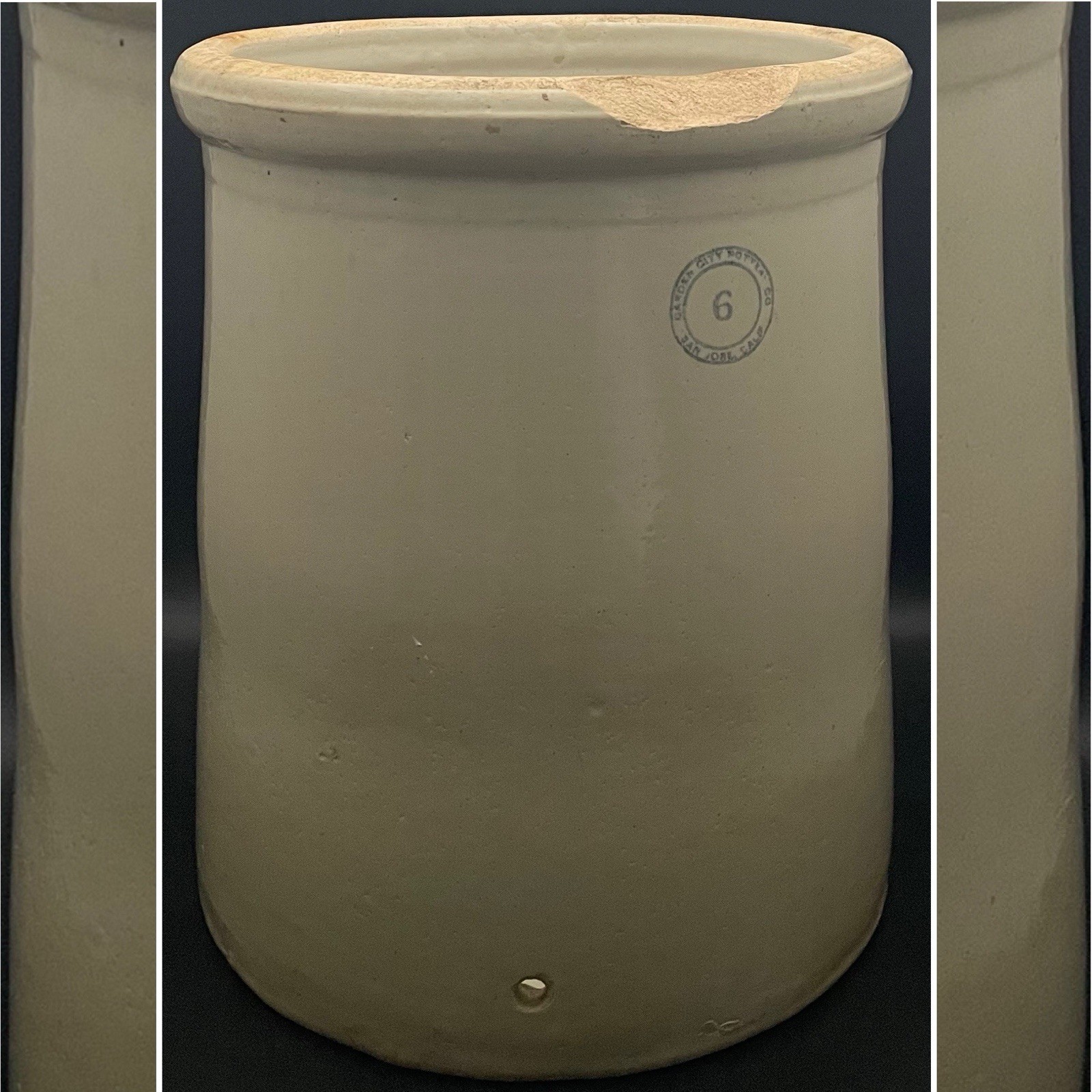 Garden City 6 Gallon Stoneware Water Dispenser Crock c1910s Made in USA 14.5\